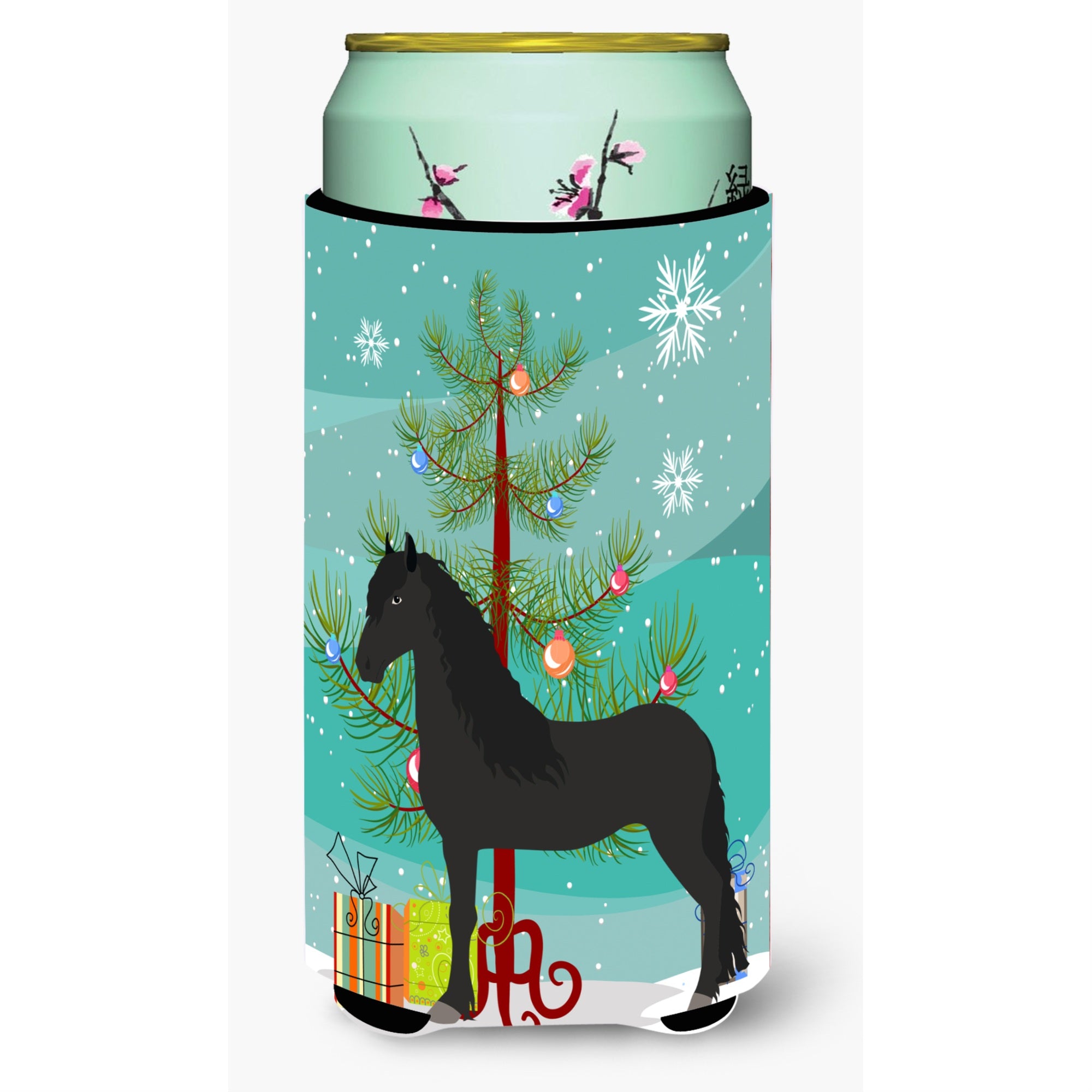 Caroline'S Treasures Friesian Horse Christmas Decorative Can Hugger, Tall, Multicolor