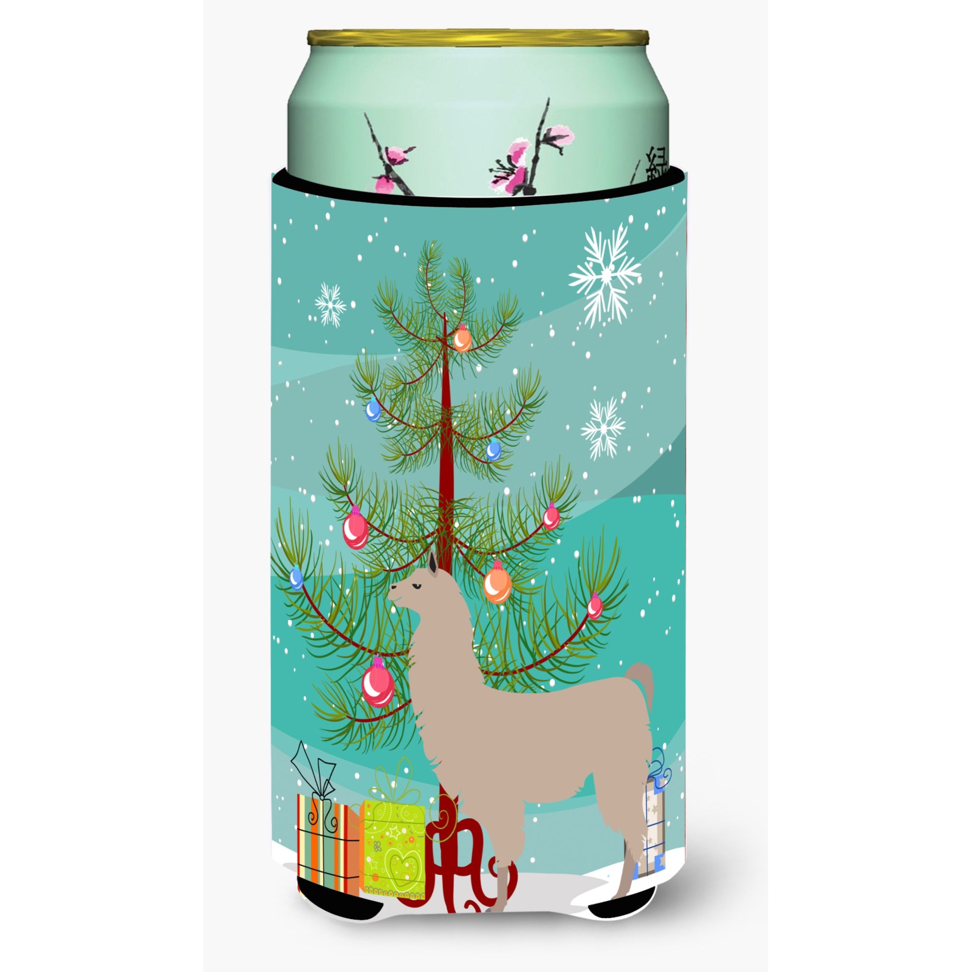 Caroline'S Treasures Llama Christmas Decorative Can Hugger, Tall, Multicolor