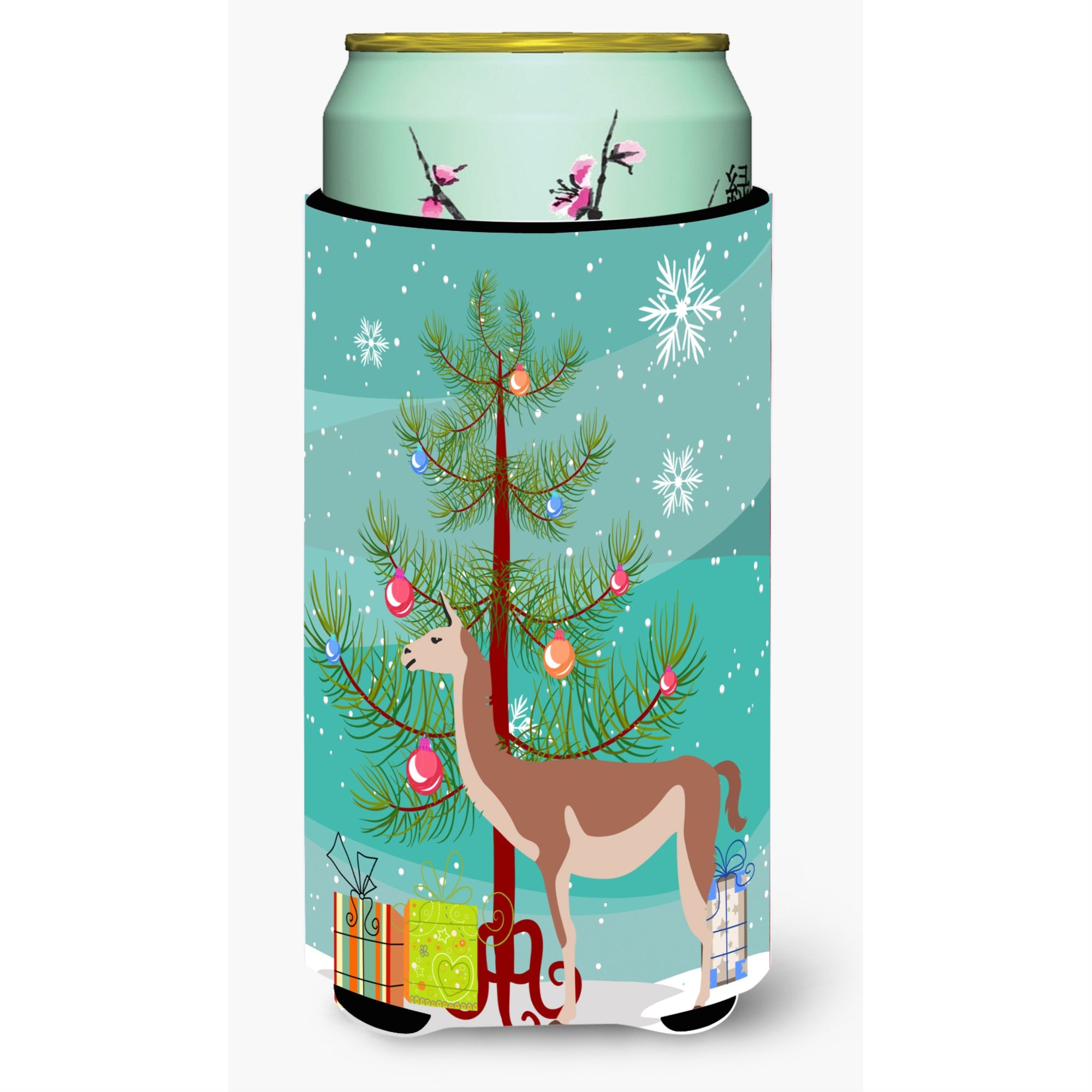Caroline'S Treasures Guanaco Christmas Decorative Can Hugger, Tall, Multicolor