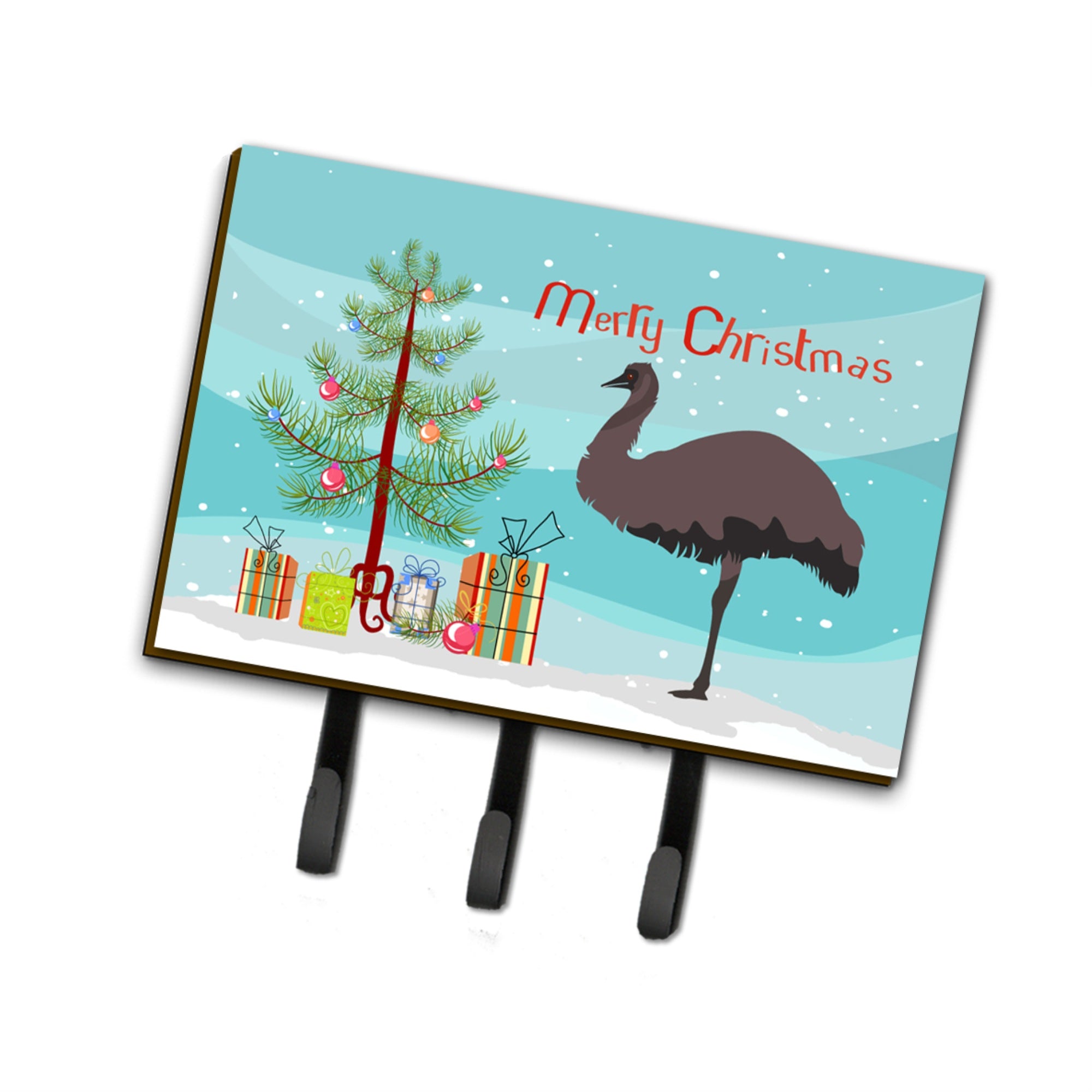 Caroline'S Treasures Emu Christmas Indoor/Outdoor Wall Hook, Triple