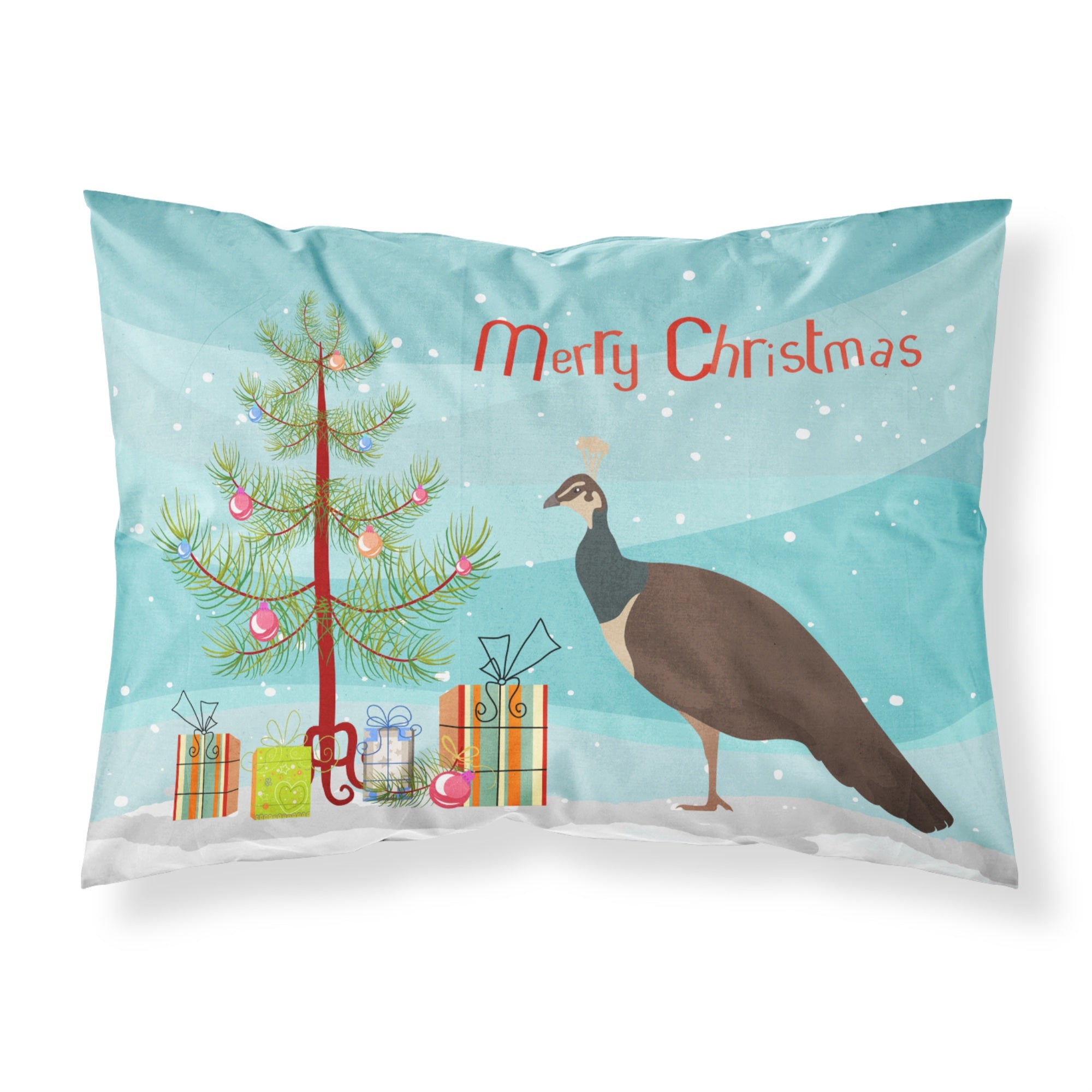Caroline'S Treasures Indian Peahen Peafowl Christmas Pillowcase, Standard, Multicolor