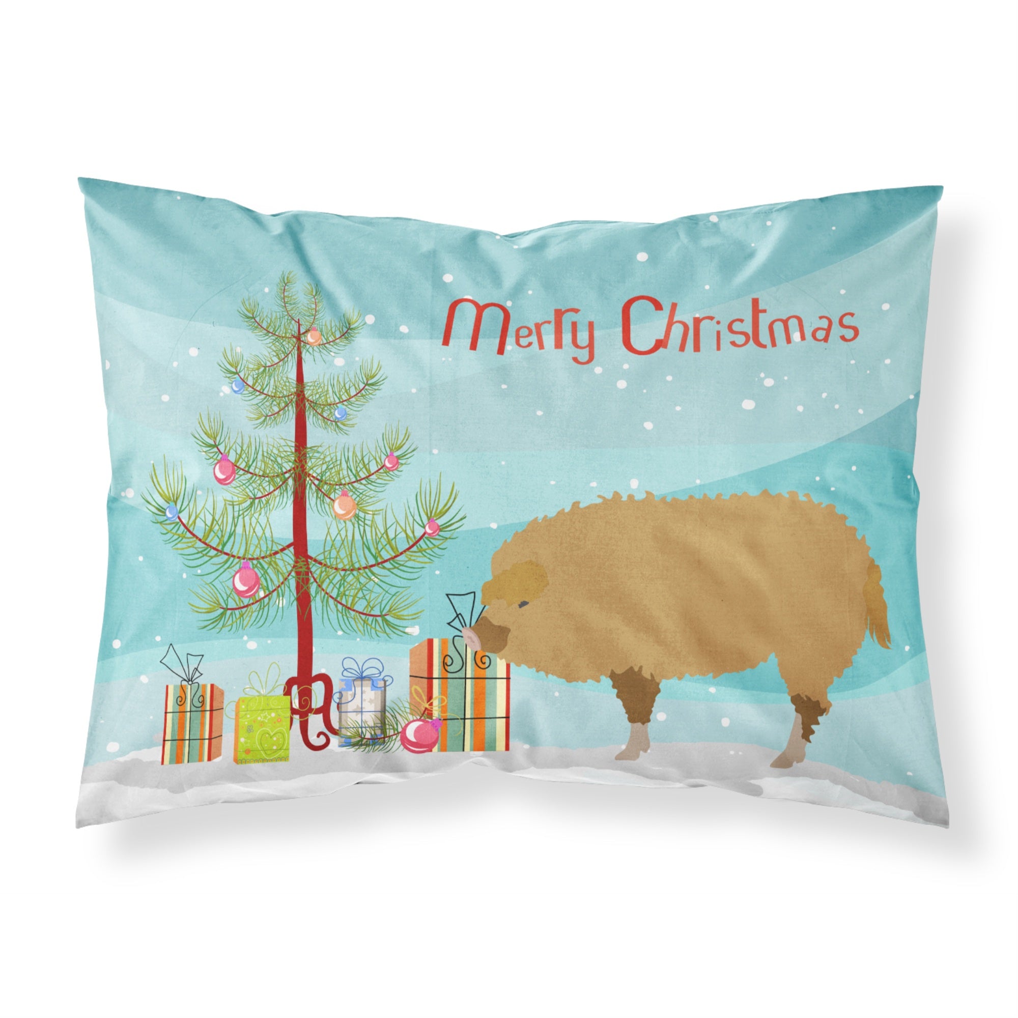 Caroline'S Treasures Hungarian Mangalica Pig Christmas Pillowcase, Standard, Multicolor