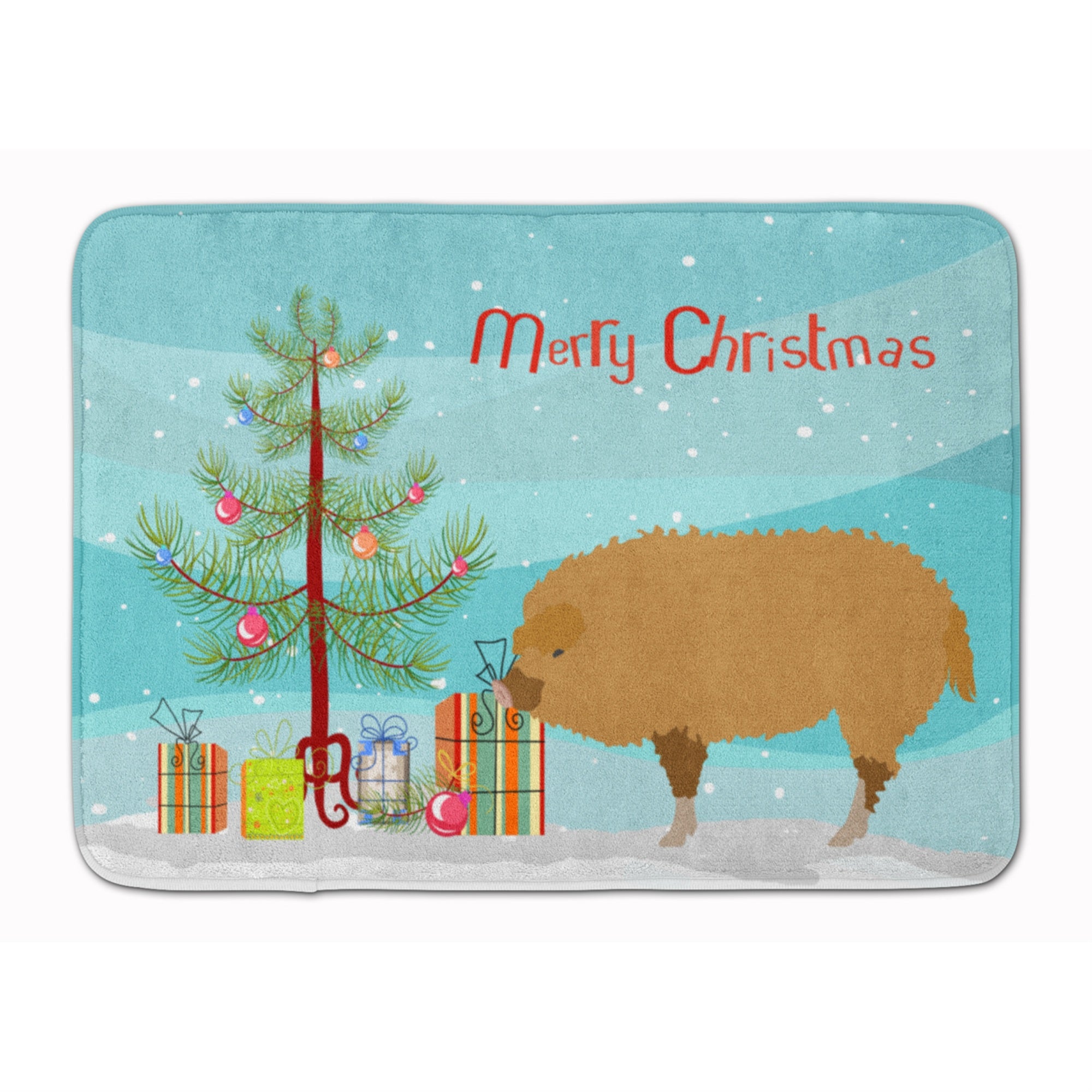 Caroline'S Treasures Hungarian Mangalica Pig Christmas Floor Mat, 19 X 27, Multicolor