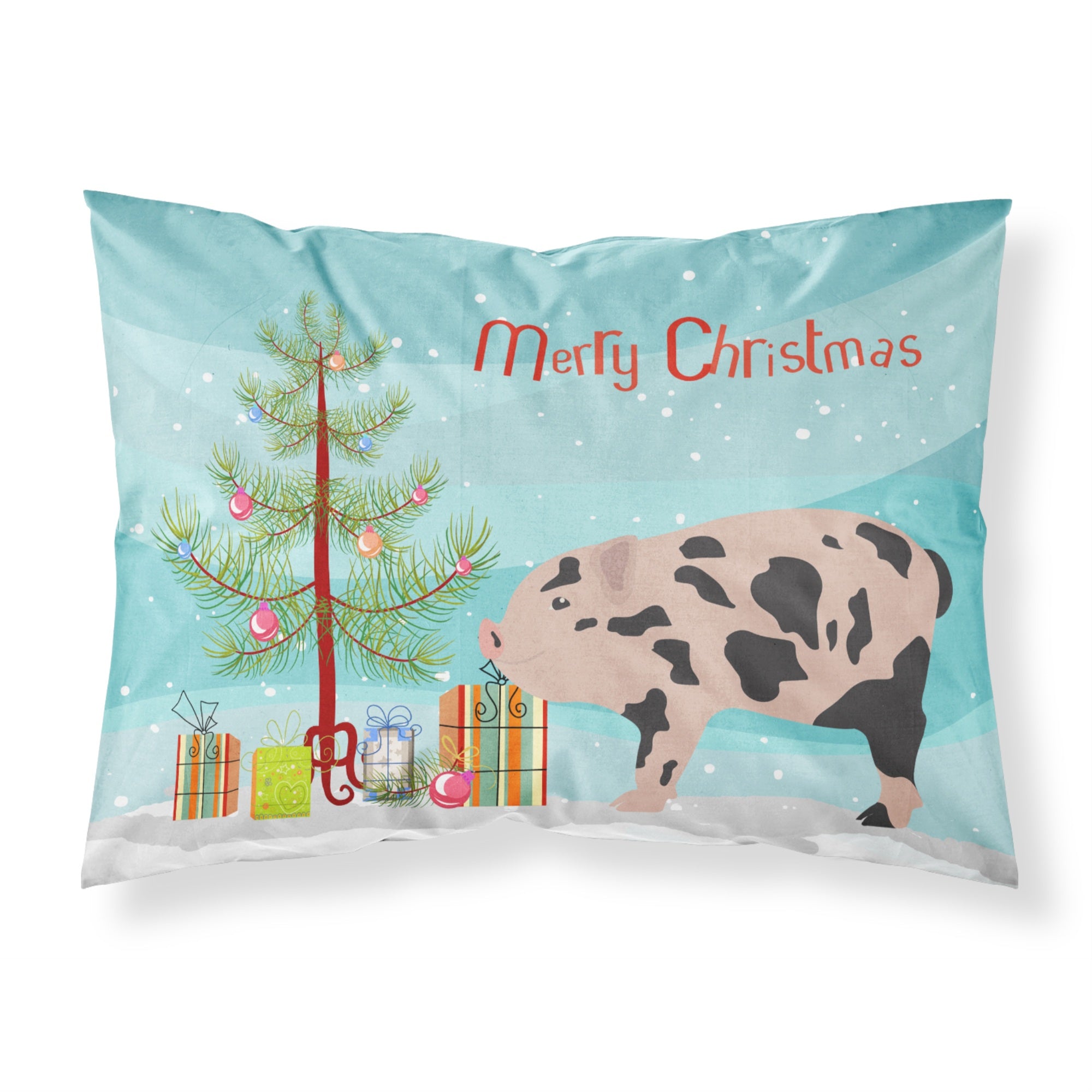 Caroline'S Treasures Mini Miniature Pig Christmas Pillowcase, Standard, Multicolor