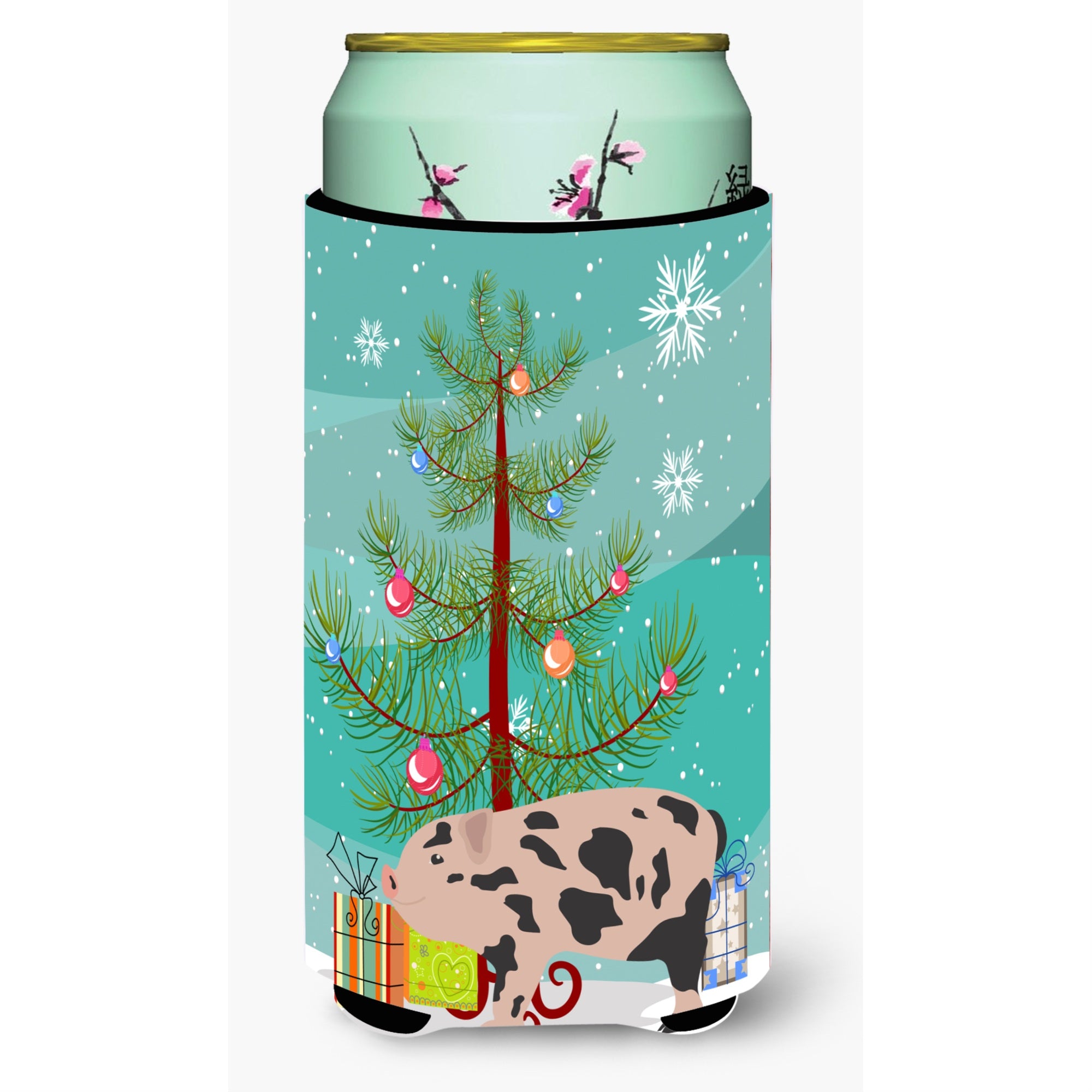 Caroline'S Treasures Mini Miniature Pig Christmas Decorative Can Hugger, Tall, Multicolor