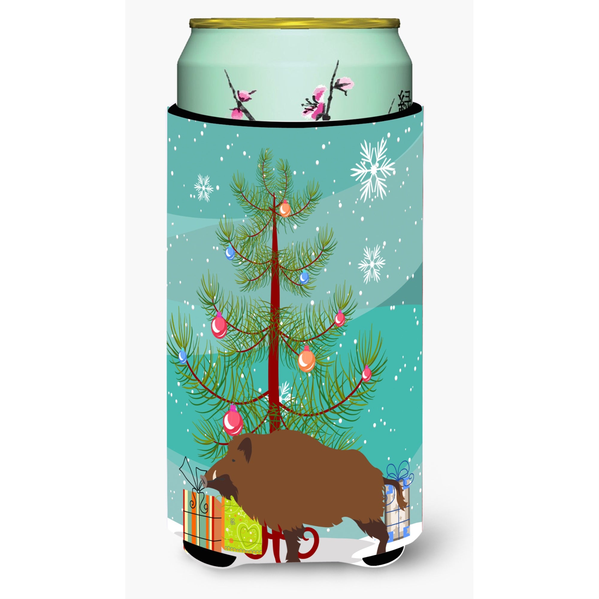 Caroline'S Treasures Wild Boar Pig Christmas Decorative Can Hugger, Tall, Multicolor