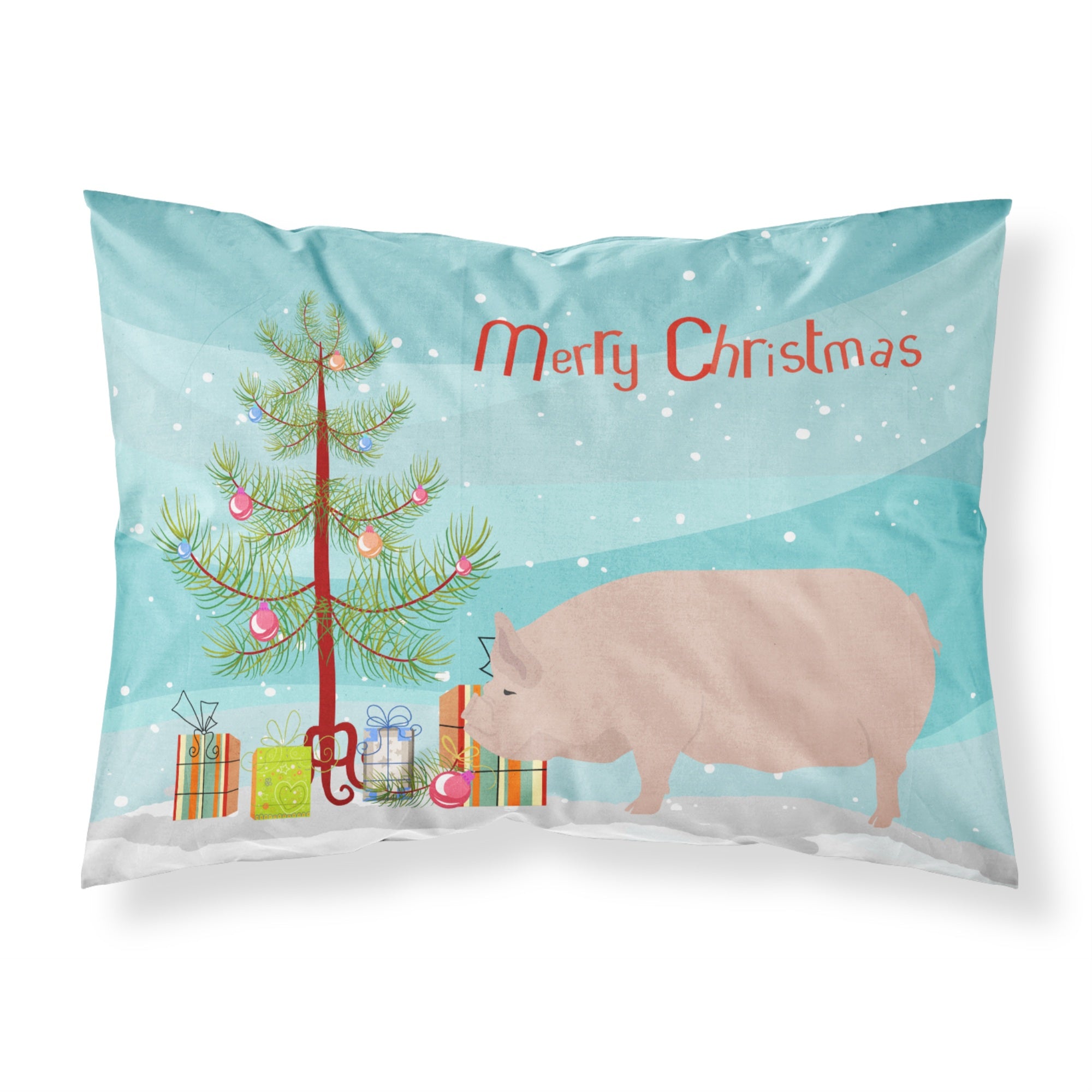 Caroline'S Treasures Welsh Pig Christmas Pillowcase, Standard, Multicolor