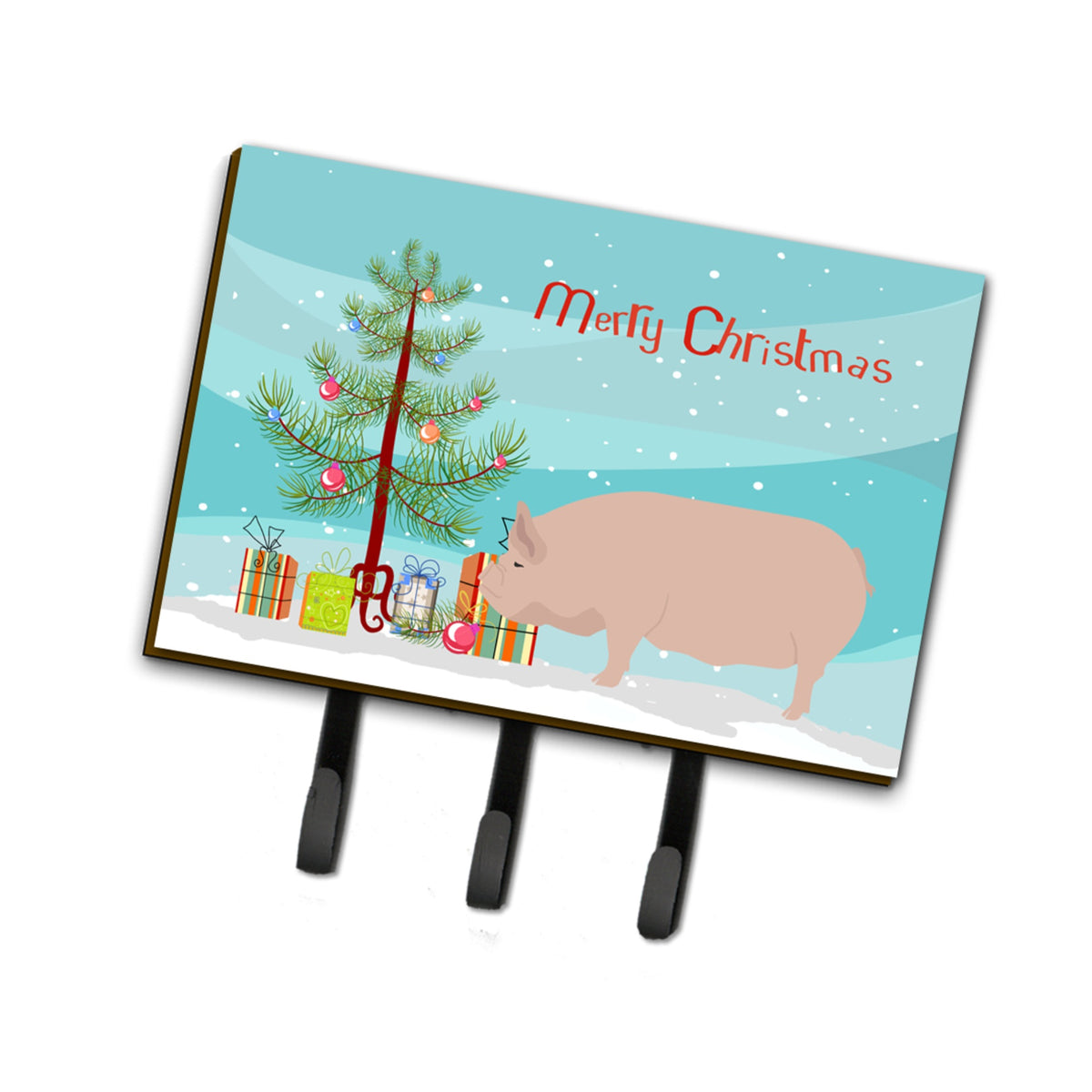Caroline'S Treasures Welsh Pig Christmas Wall Hook, Triple