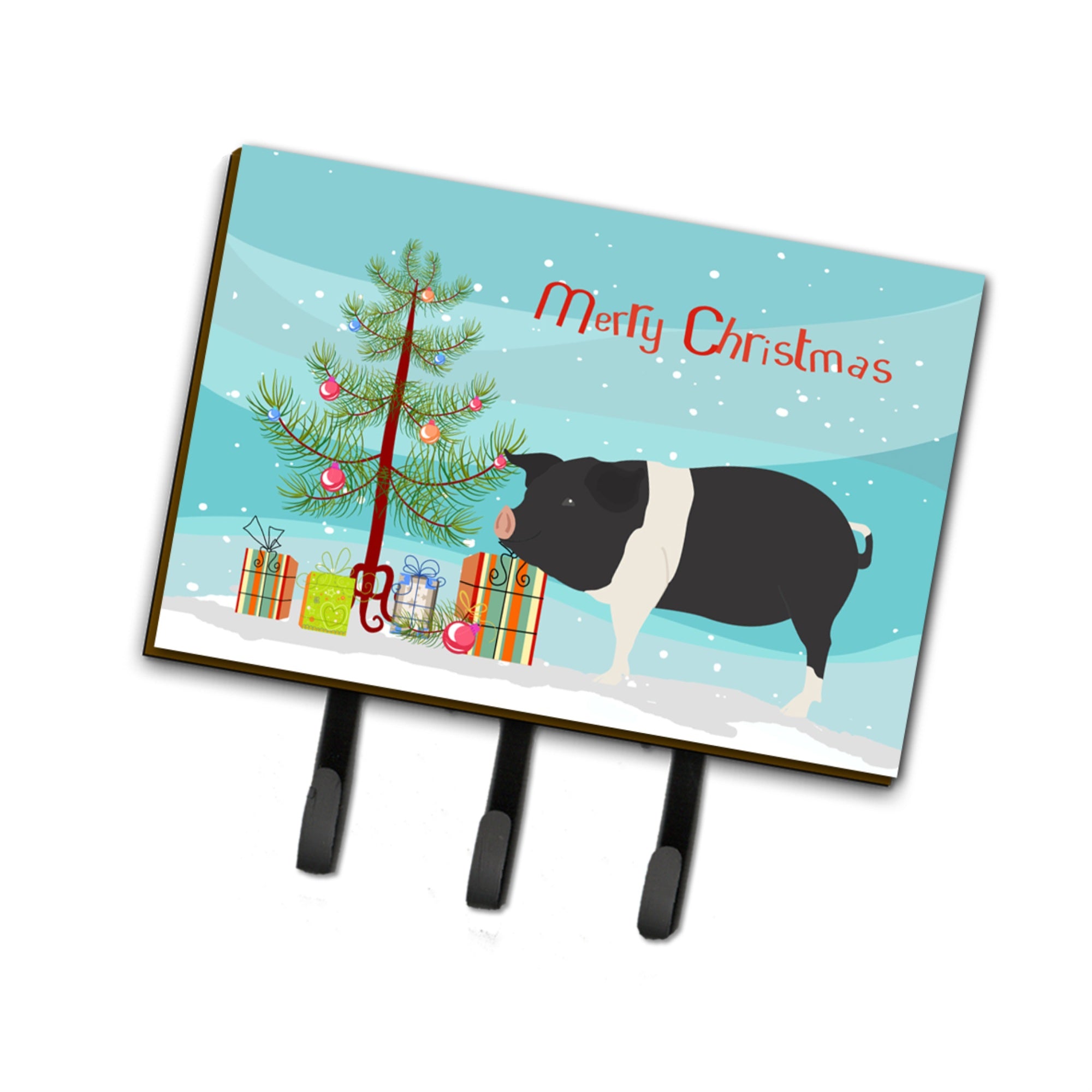 Caroline'S Treasures Hampshire Pig Christmas Wall Hook, Triple