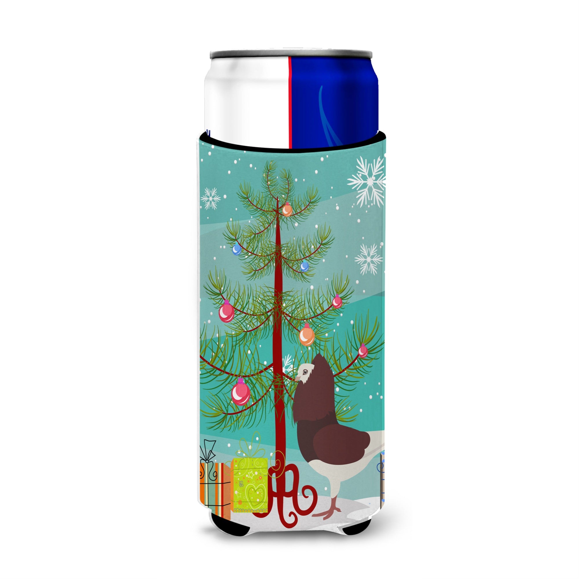 Caroline'S Treasures Capuchin Red Pigeon Christmas Decorative Can Hugger, Slim, Multicolor