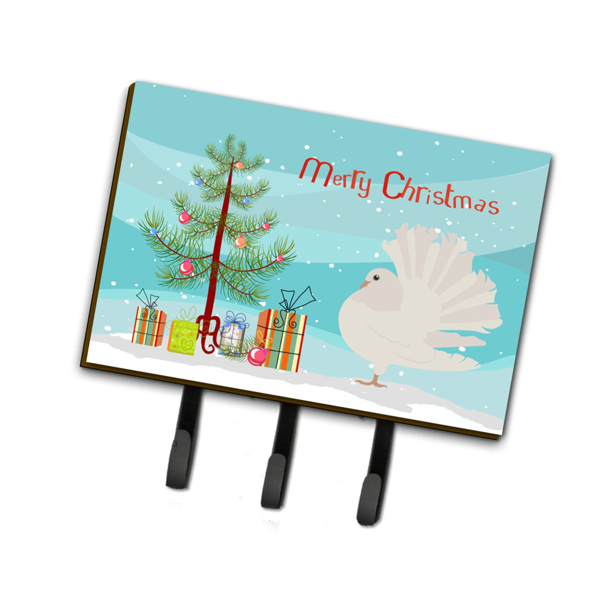 Caroline'S Treasures Silver Fantail Pigeon Christmas Wall Hook, Triple