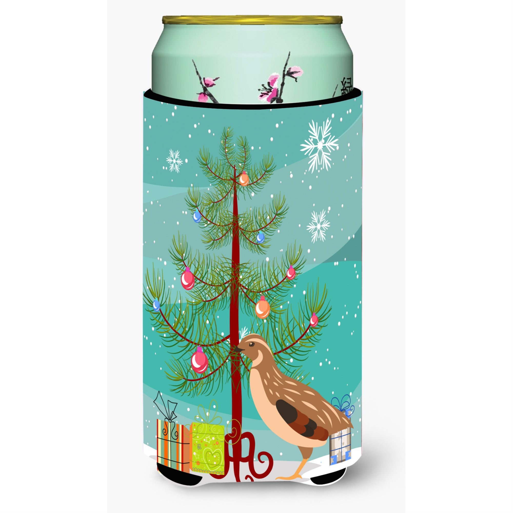 Caroline'S Treasures Golden Phoenix Quail Christmas Decorative Can Hugger, Tall, Multicolor