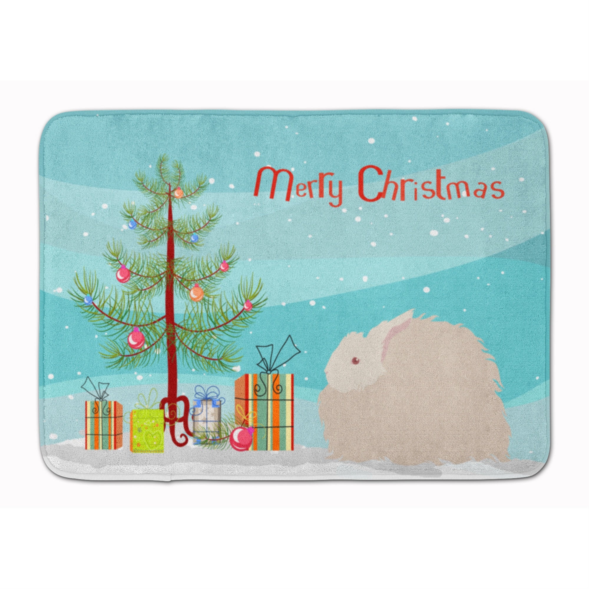 Caroline'S Treasures Fluffy Angora Rabbit Christmas Floor Mat, 19 X 27, Multicolor