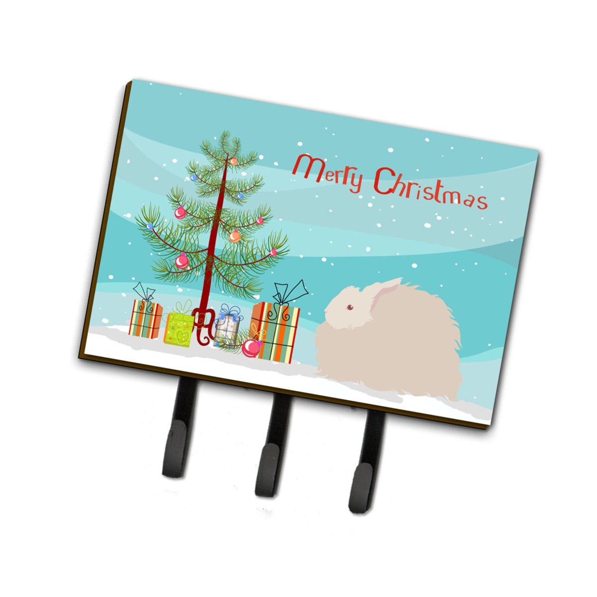 Caroline'S Treasures Fluffy Angora Rabbit Christmas Wall Hook, Triple