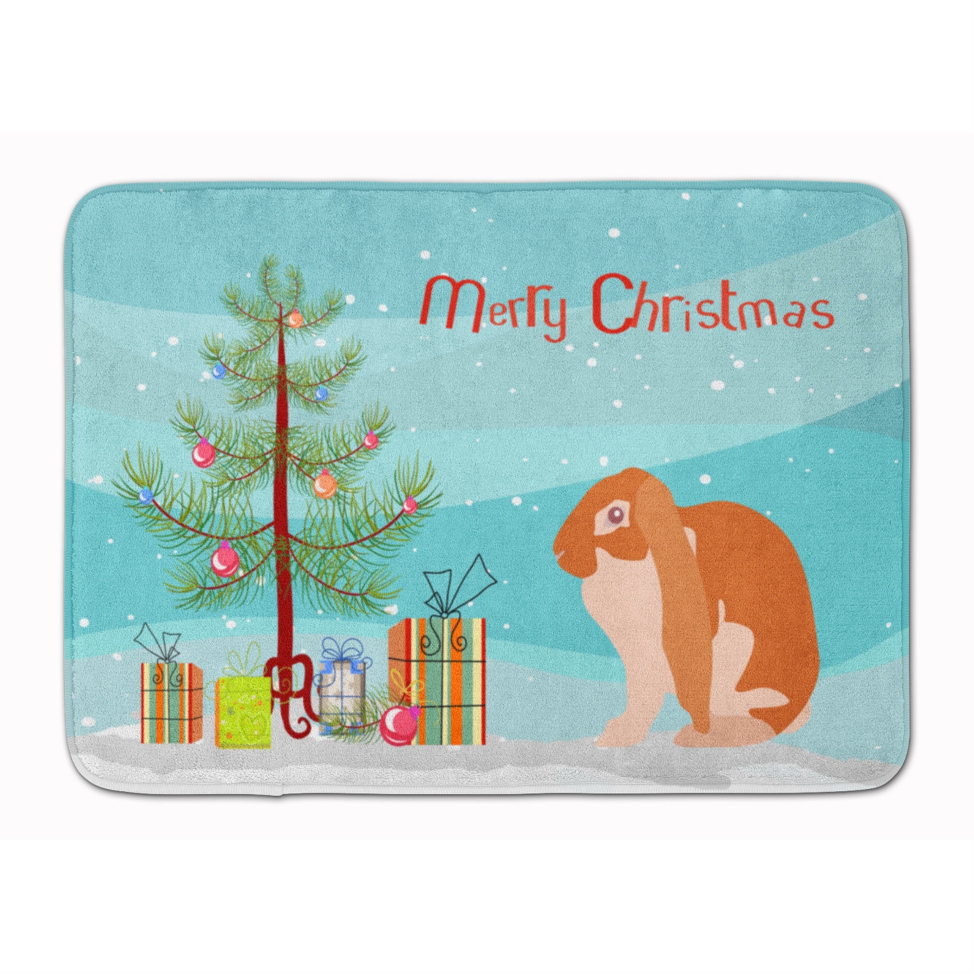 Caroline'S Treasures English Lop Rabbit Christmas Floor Mat, 19 X 27, Multicolor