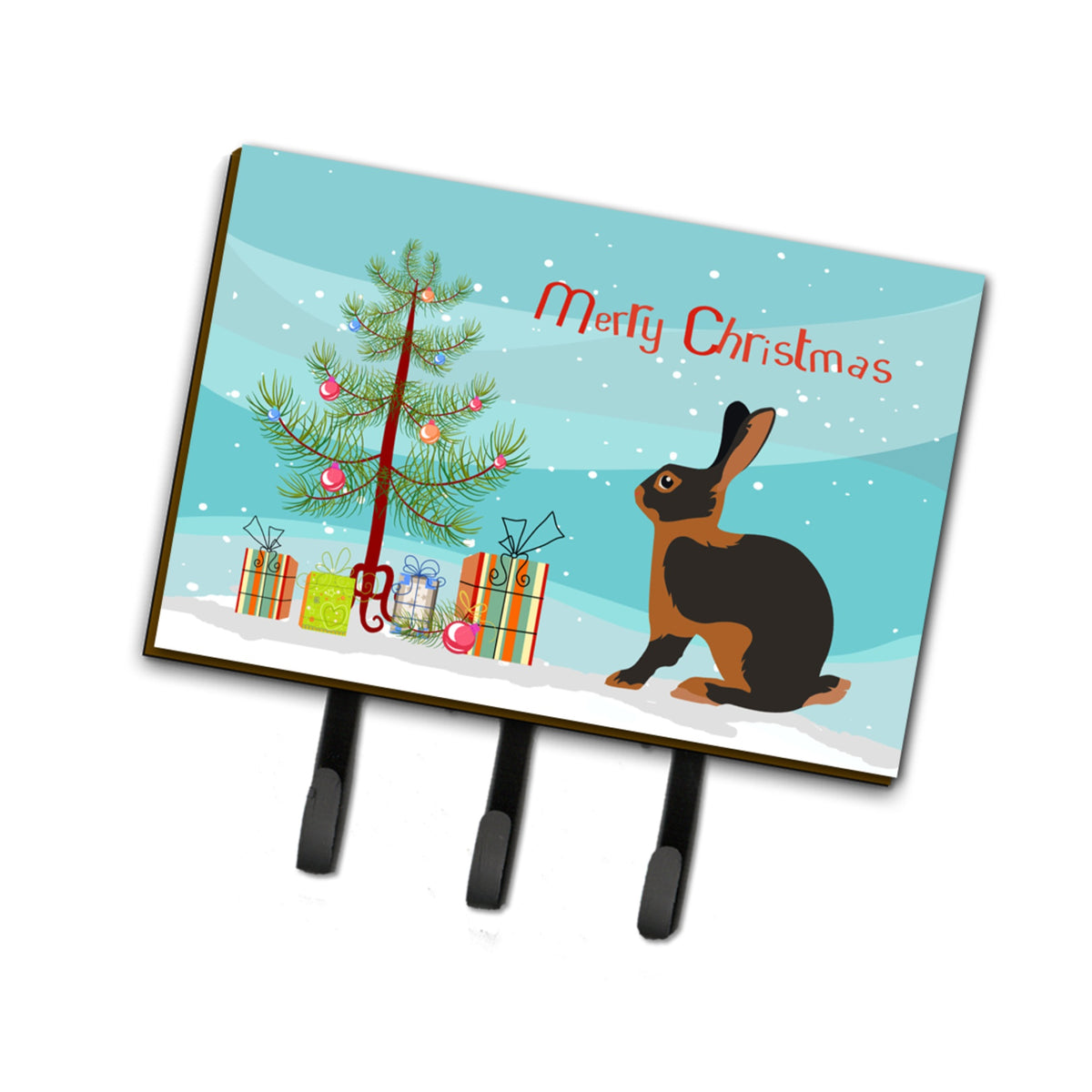 Caroline'S Treasures Tan Rabbit Christmas Wall Hook, Triple