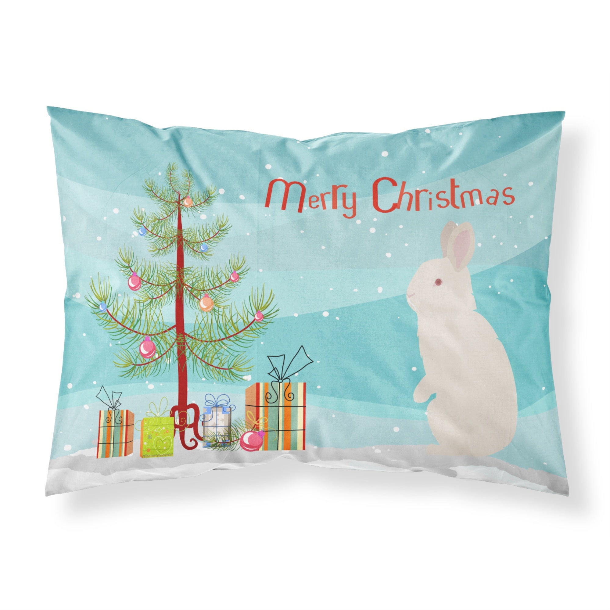 Caroline'S Treasures New Zealand White Rabbit Christmas Pillowcase, Standard, Multicolor