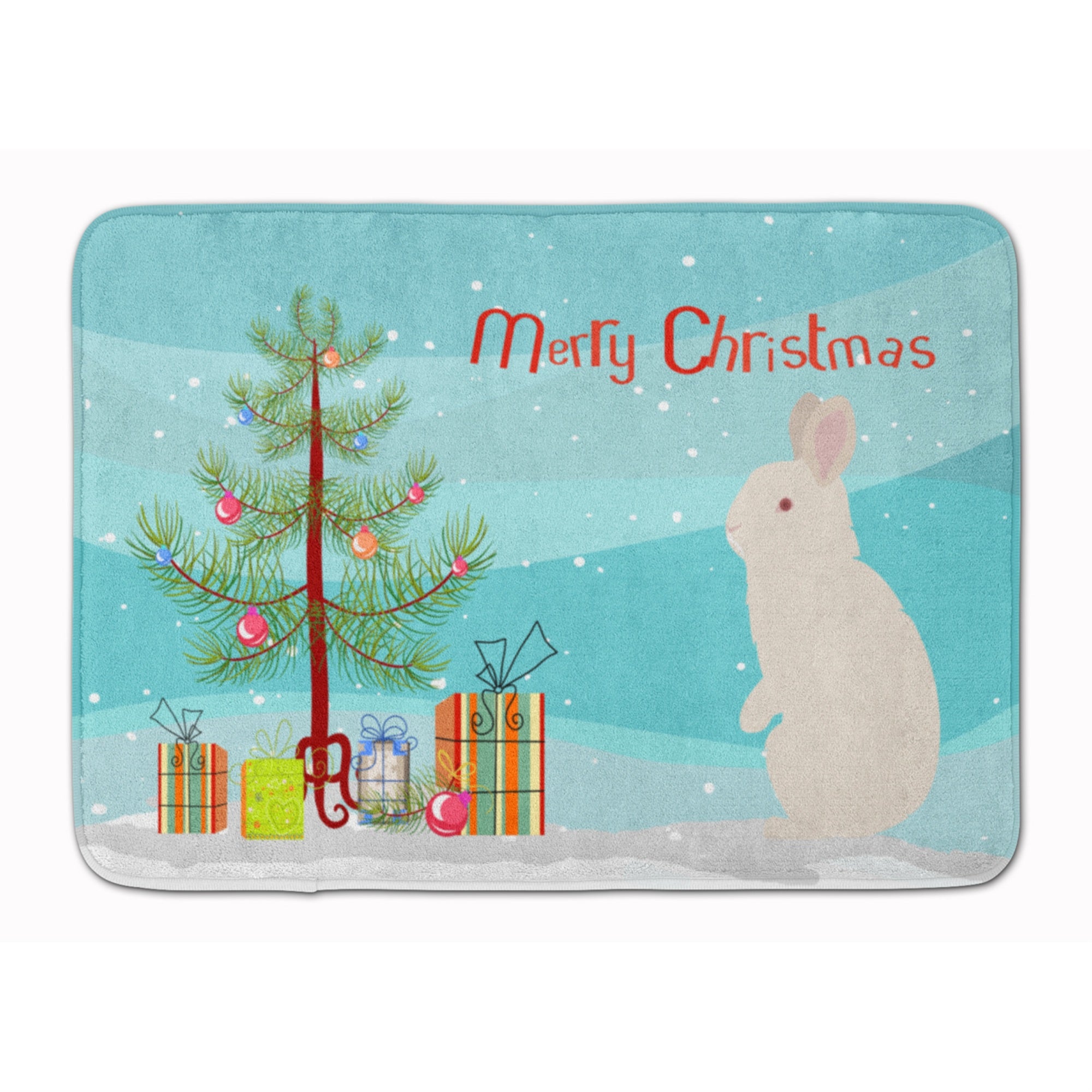 Caroline'S Treasures New Zealand White Rabbit Christmas Floor Mat, 19 X 27, Multicolor