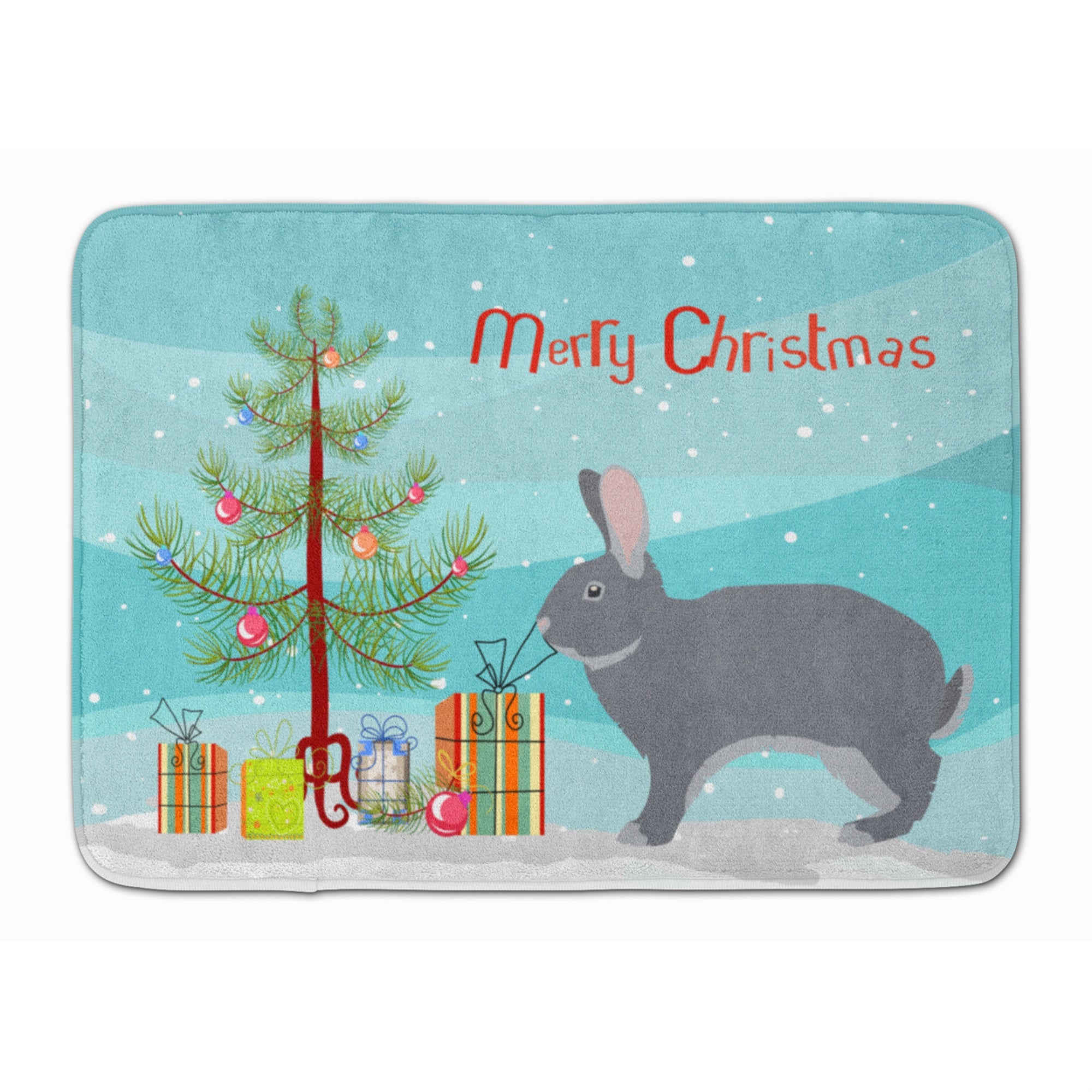 Caroline'S Treasures Giant Chinchilla Rabbit Christmas Floor Mat, 19 X 27, Multicolor