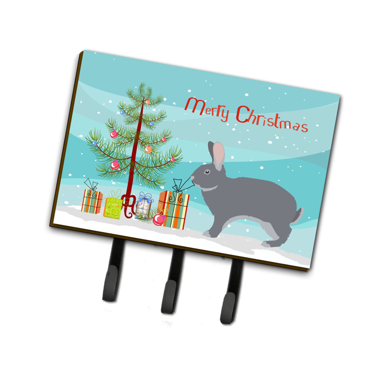 Caroline'S Treasures Giant Chinchilla Rabbit Christmas Wall Hook, Triple