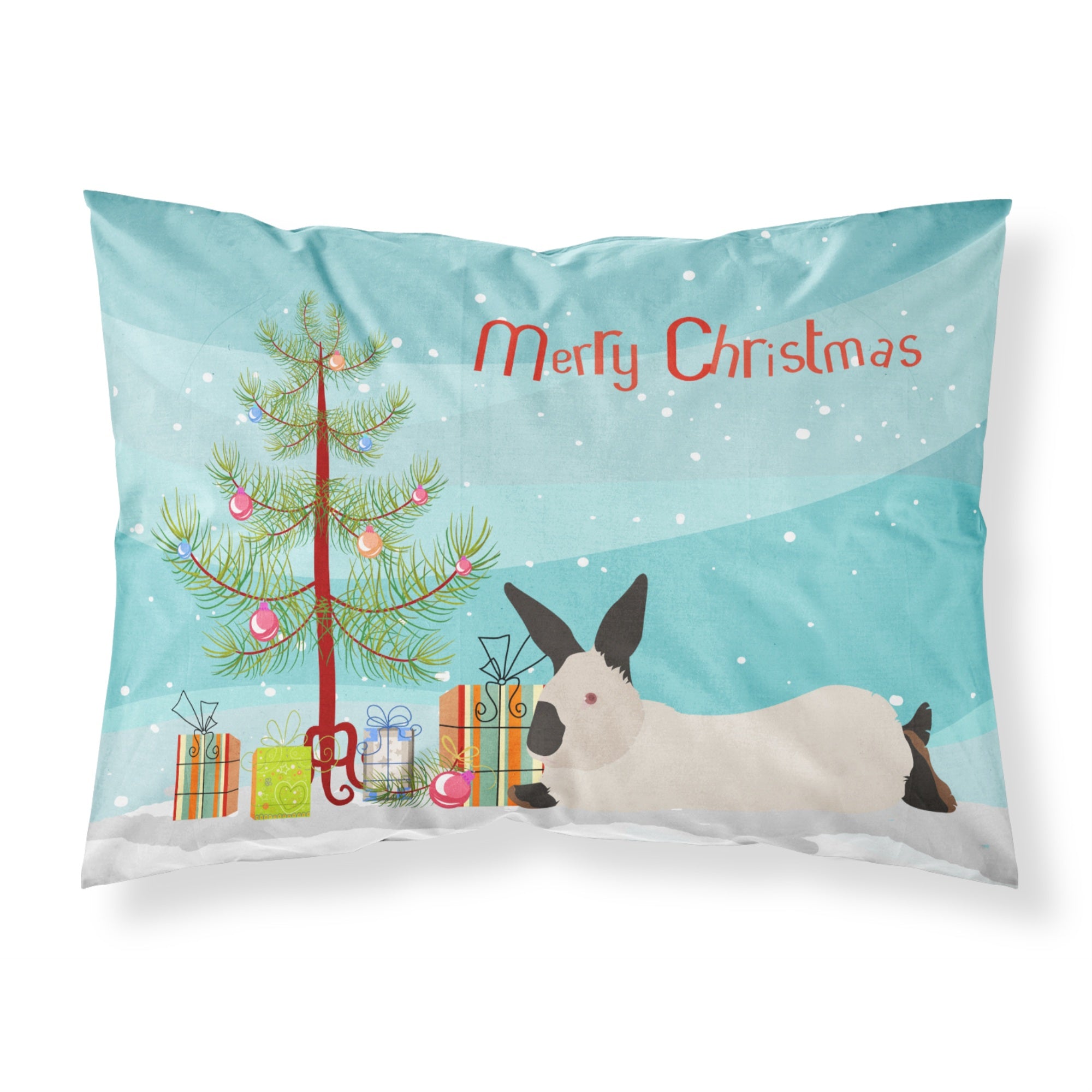 Caroline'S Treasures California White Rabbit Christmas Pillowcase, Standard, Multicolor