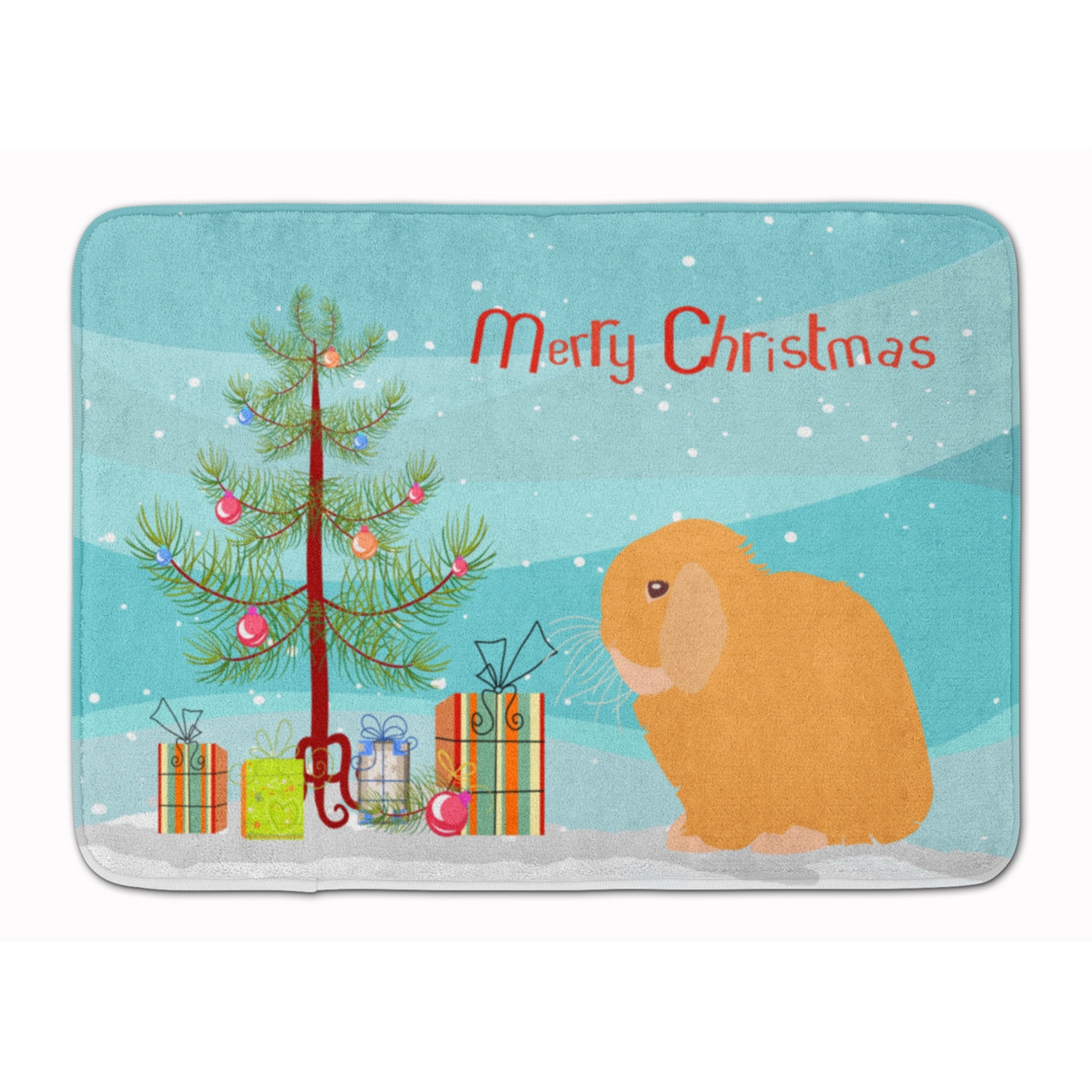 Caroline'S Treasures Holland Lop Rabbit Christmas Floor Mat, 19 X 27, Multicolor