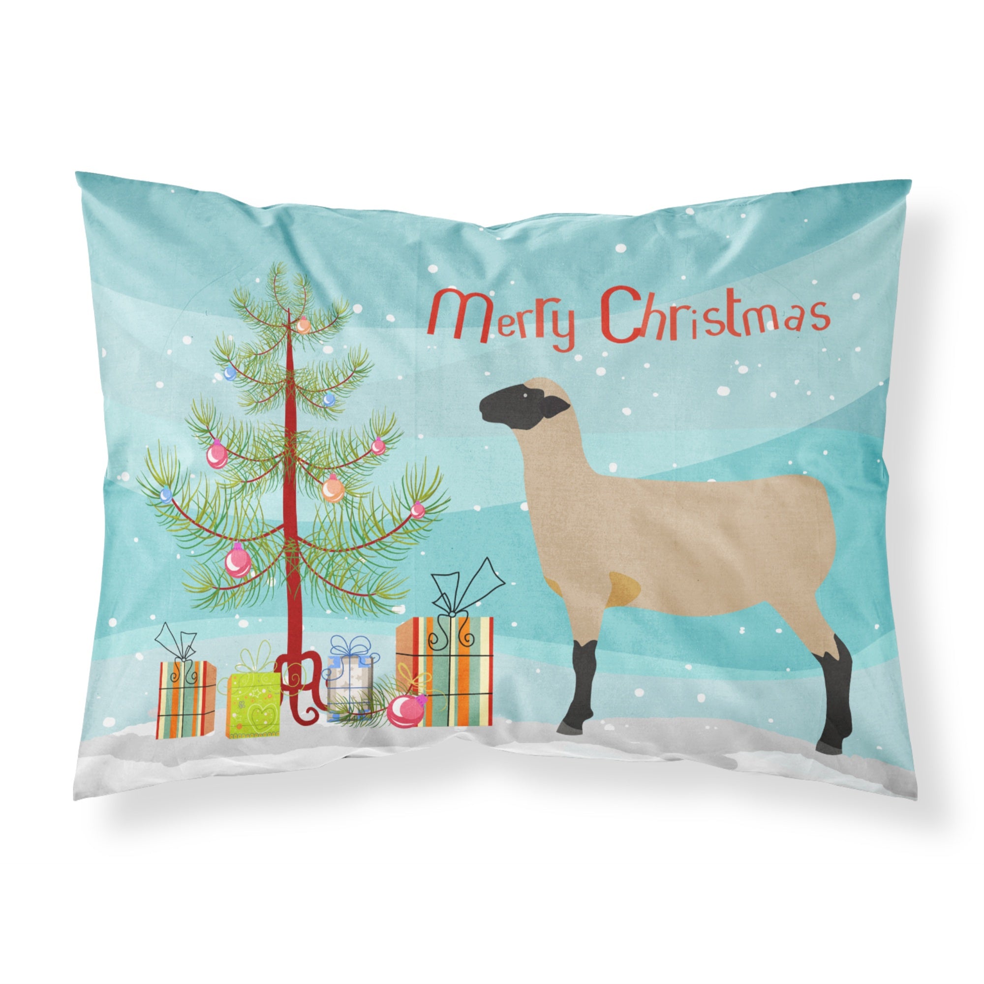 Caroline'S Treasures Hampshire Down Sheep Christmas Pillowcase, Standard, Multicolor
