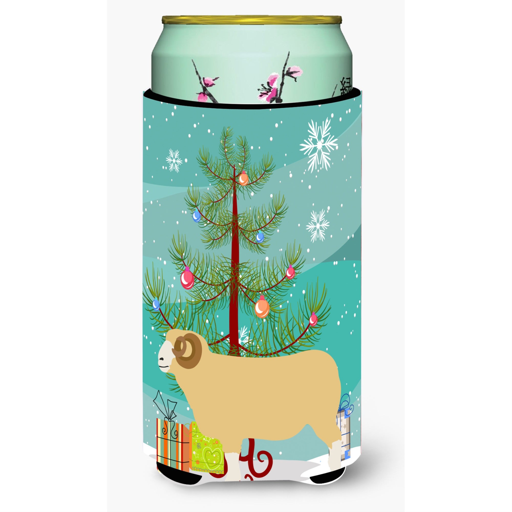 Caroline'S Treasures Horned Dorset Sheep Christmas Decorative Can Hugger, Tall, Multicolor