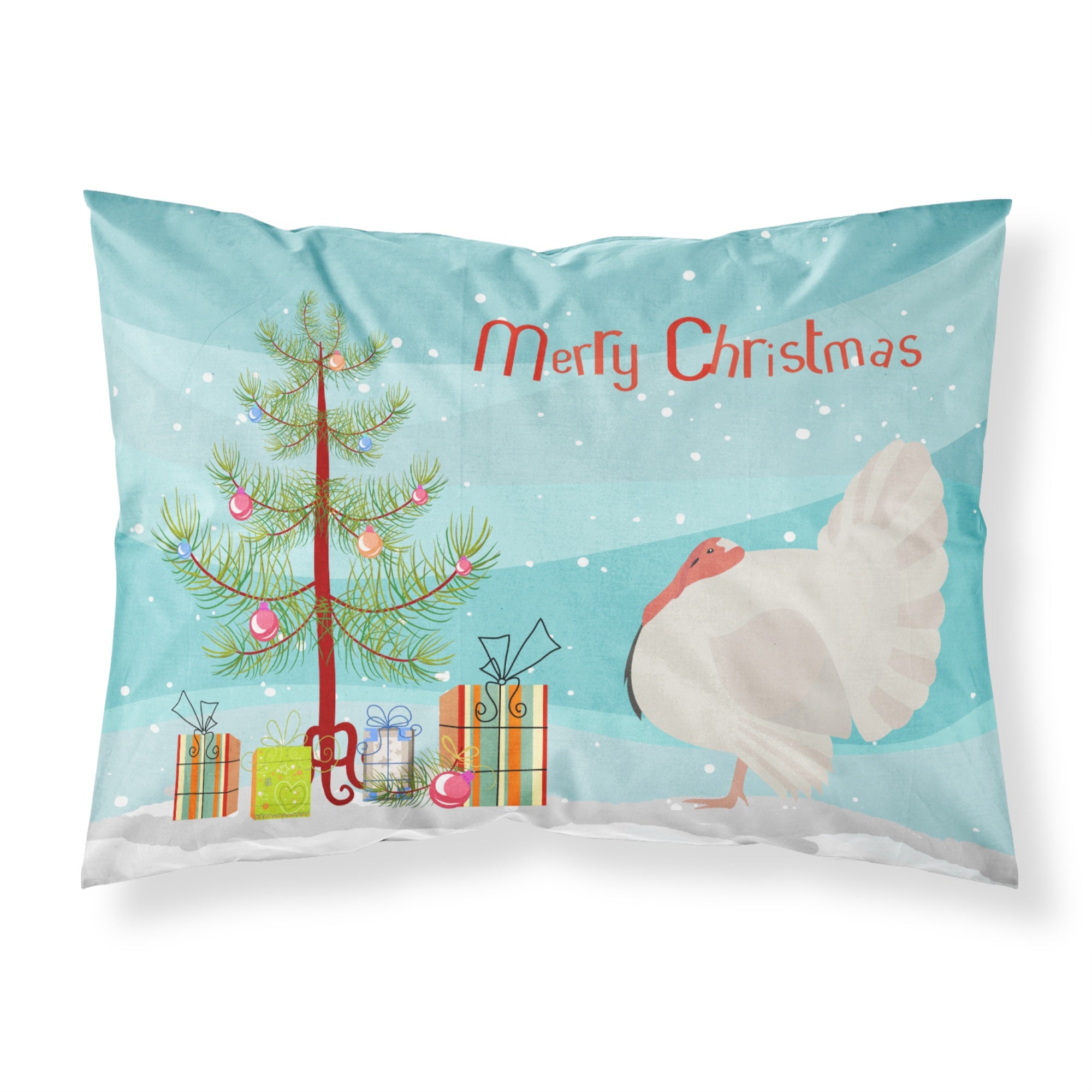 Caroline'S Treasures White Holland Turkey Christmas Pillowcase, Standard, Multicolor