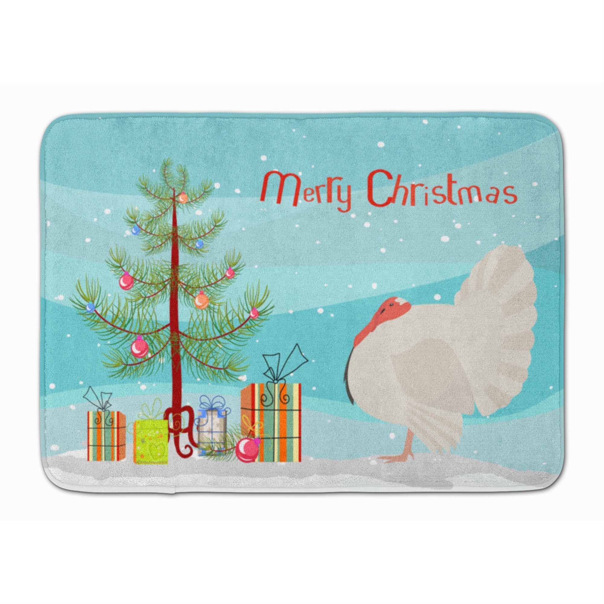Caroline'S Treasures White Holland Turkey Christmas Floor Mat, 19 X 27, Multicolor