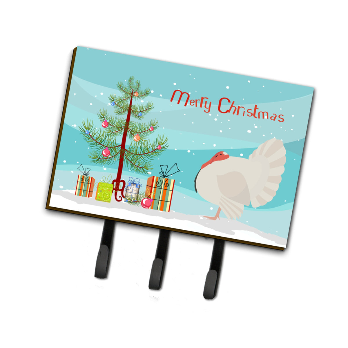 Caroline'S Treasures White Holland Turkey Christmas Wall Hook, Triple, Multicolor
