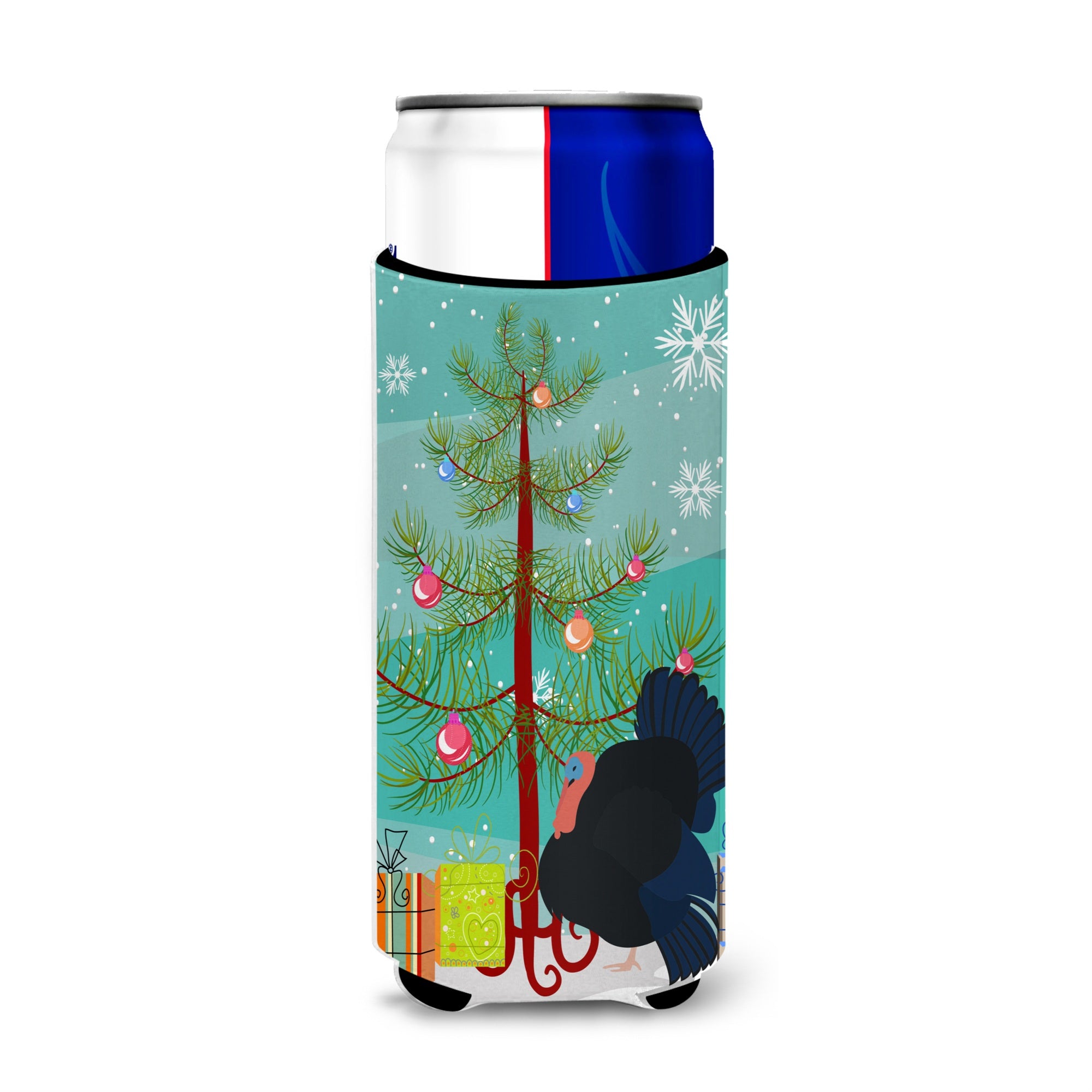 Caroline'S Treasures Norfolk Black Turkey Christmas Decorative Can Hugger, Slim, Multicolor