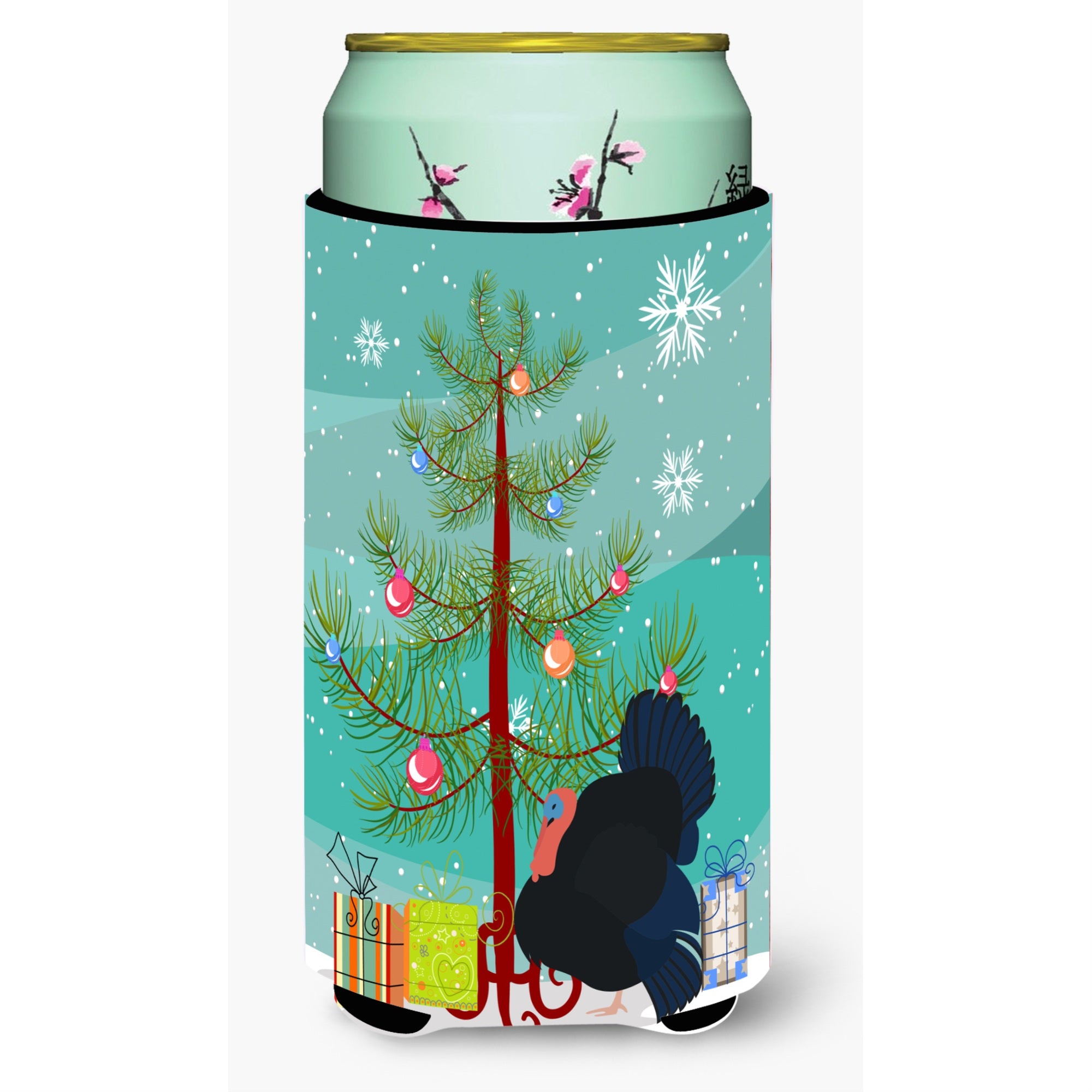 Caroline'S Treasures Norfolk Black Turkey Christmas Decorative Can Hugger, Tall, Multicolor
