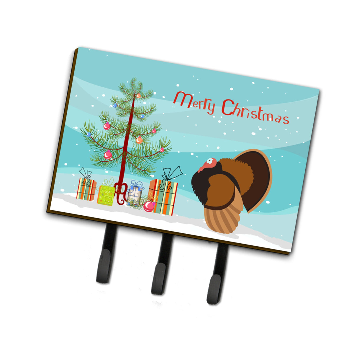Caroline'S Treasures Bronze Turkey Christmas Wall Hook, Triple, Multicolor