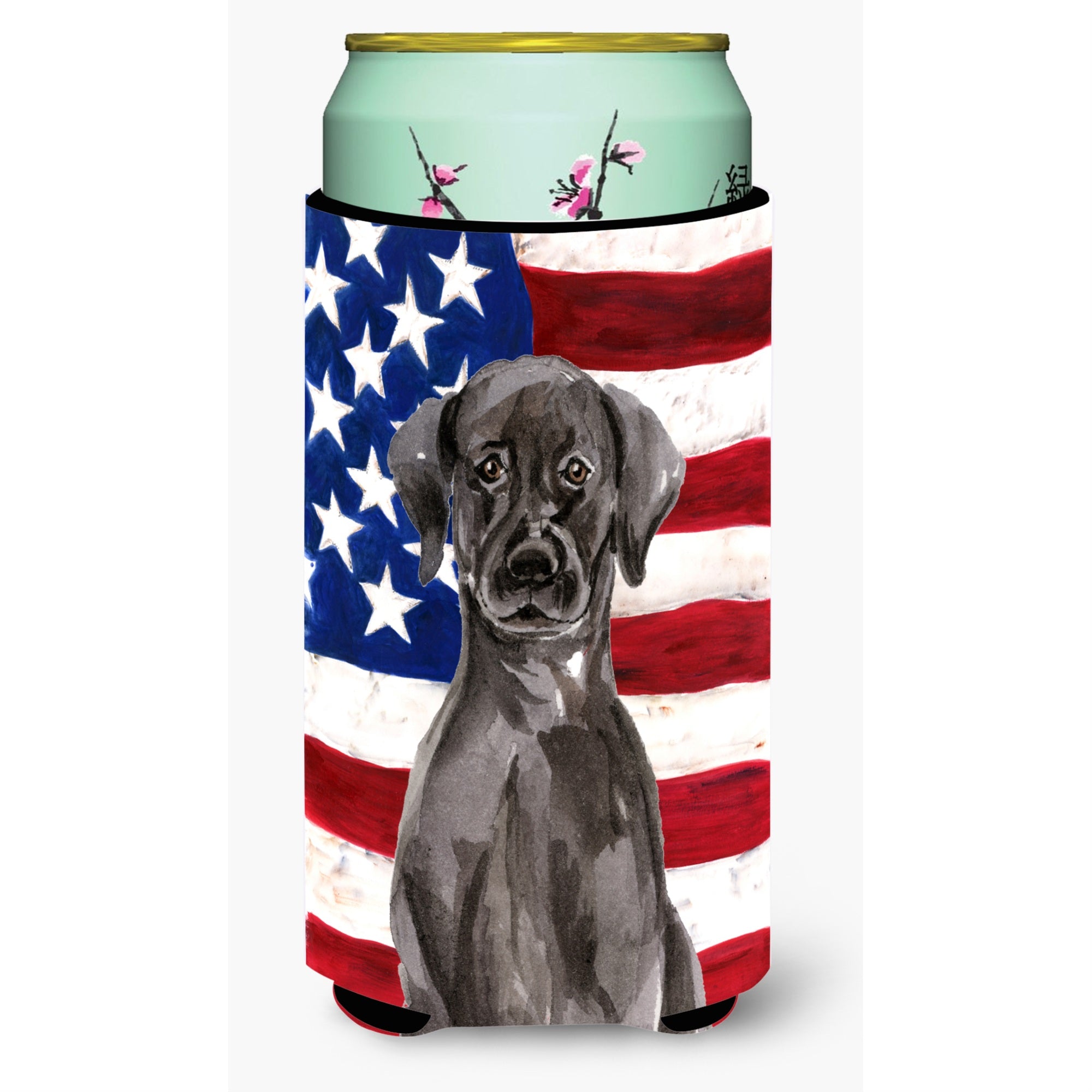 Caroline'S Treasures Black Labrador Patriotic Decorative Can Hugger, Tall, Multicolor