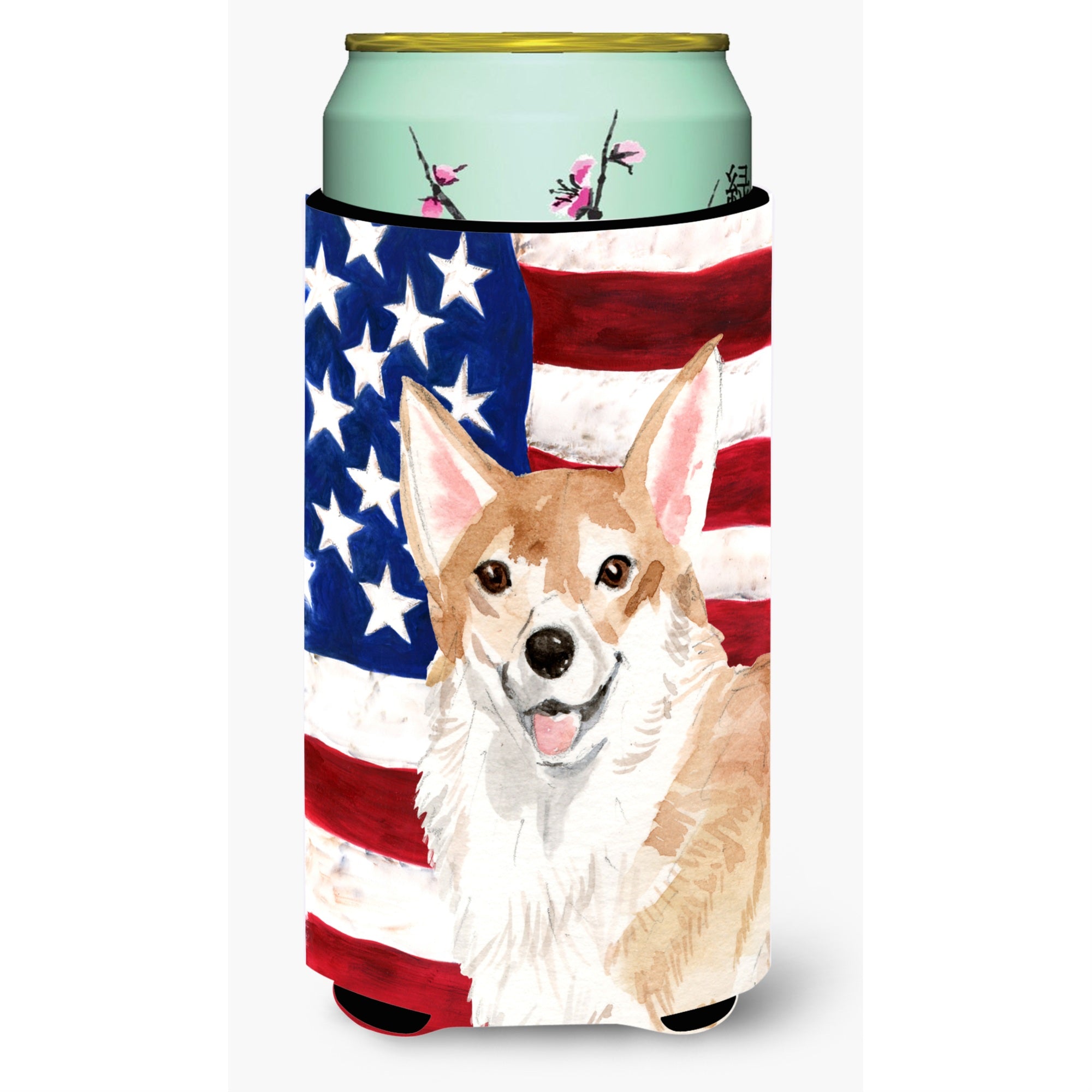 Caroline'S Treasures Corgi Patriotic Decorative Can Hugger, Tall, Multicolor
