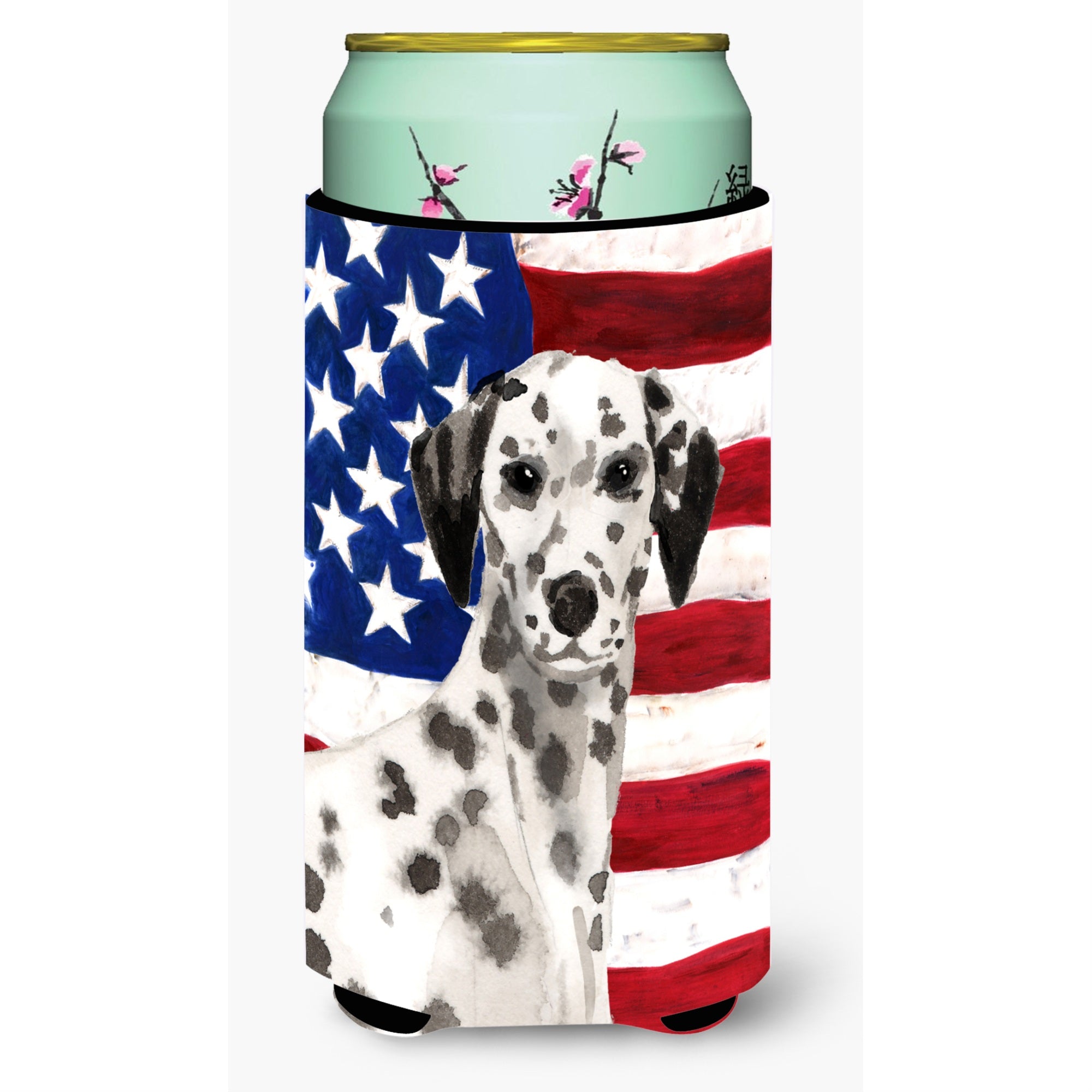 Caroline'S Treasures Dalmatian Patriotic Decorative Can Hugger, Tall, Multicolor