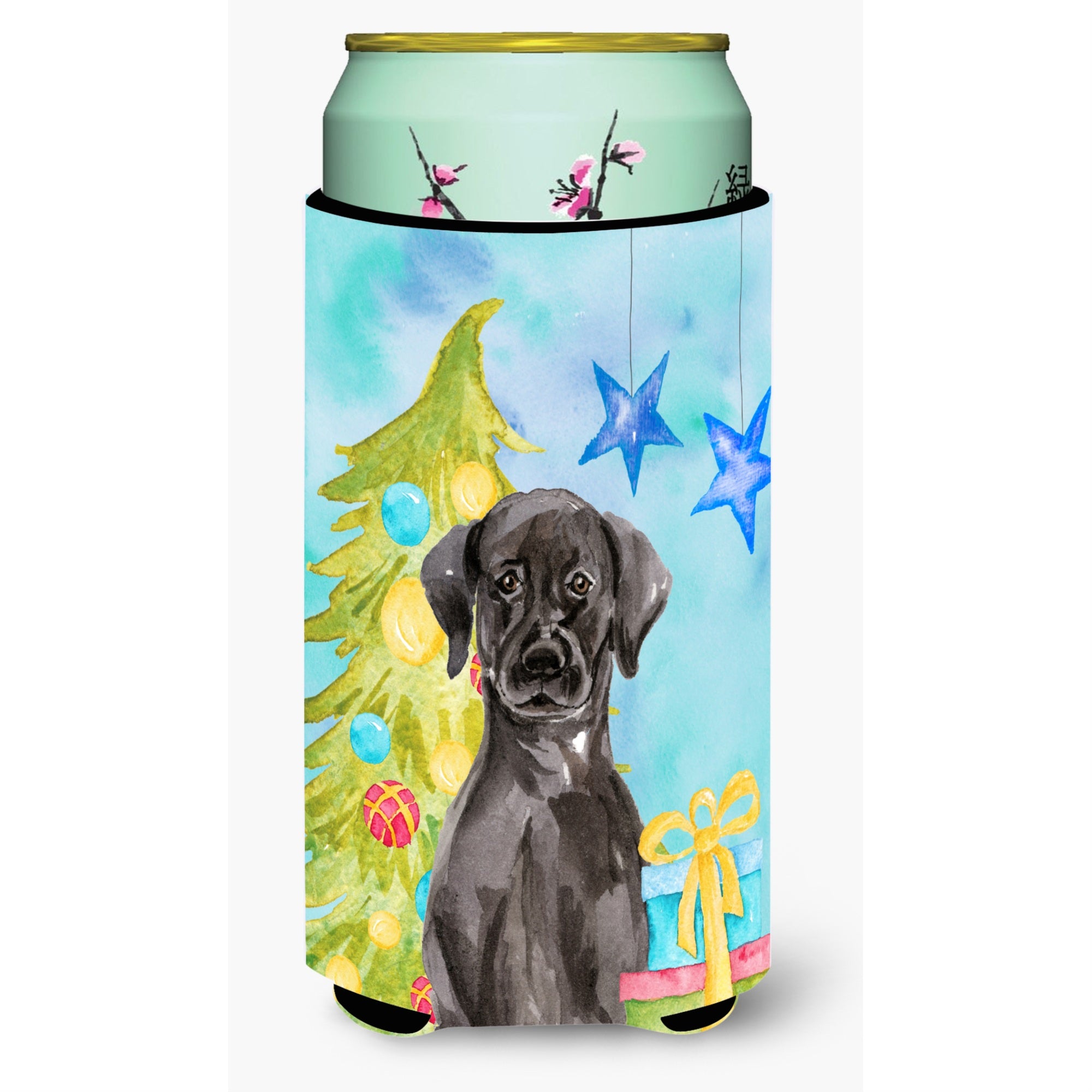 Caroline'S Treasures Black Labrador Christmas Decorative Can Hugger, Tall, Multicolor