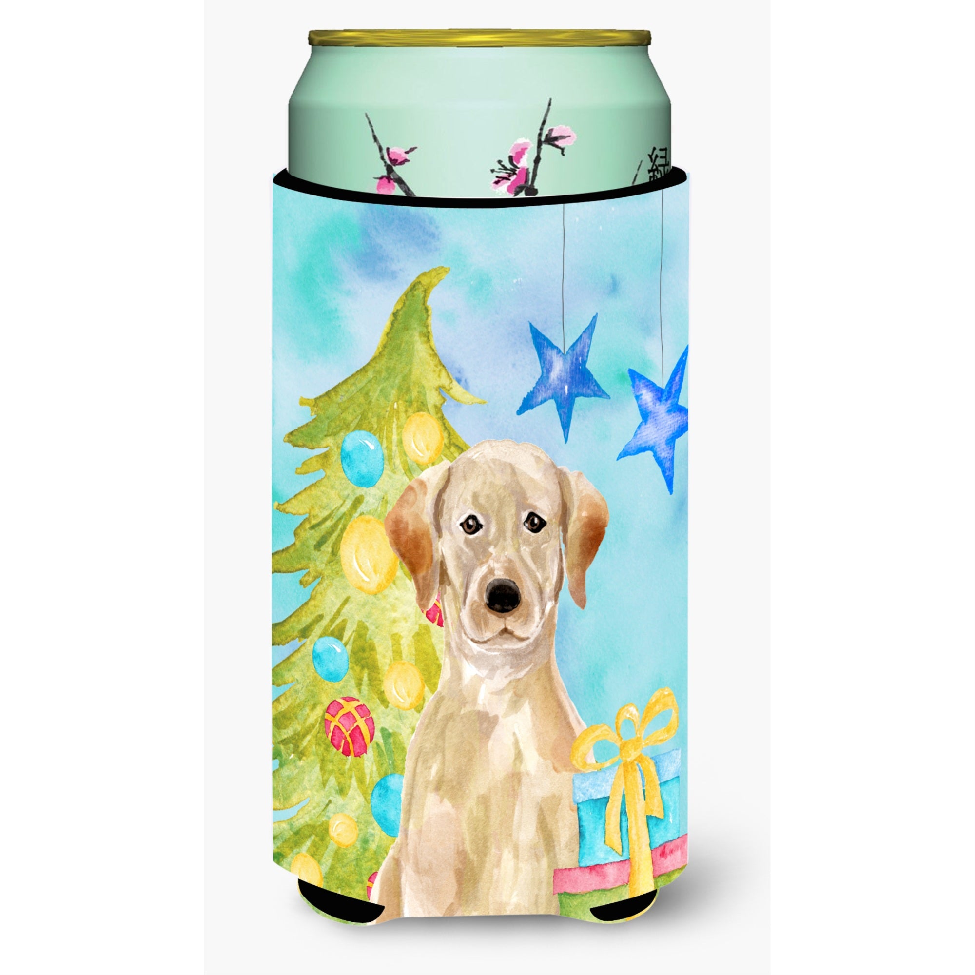 Caroline'S Treasures Yellow Labrador Christmas Decorative Can Hugger, Tall, Multicolor