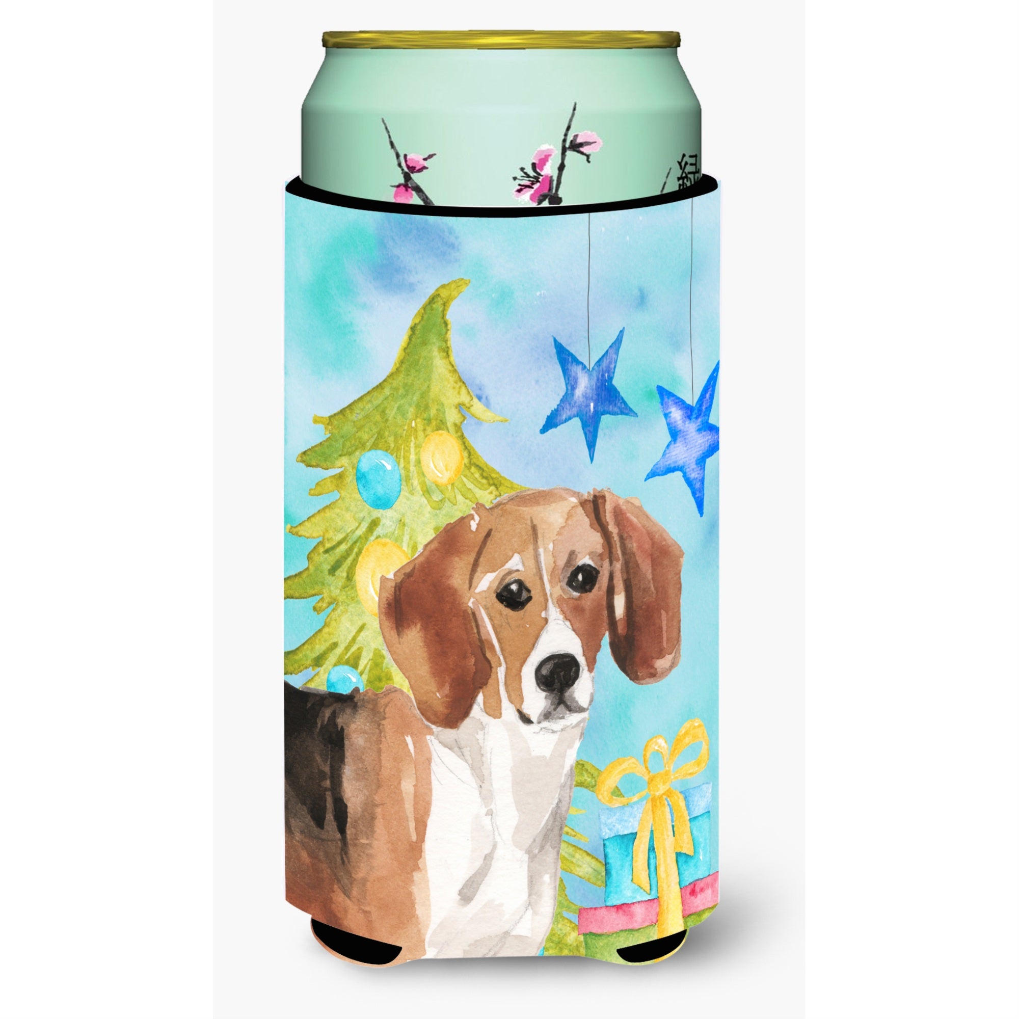 Caroline'S Treasures Beagle Christmas Decorative Can Hugger, Tall, Multicolor