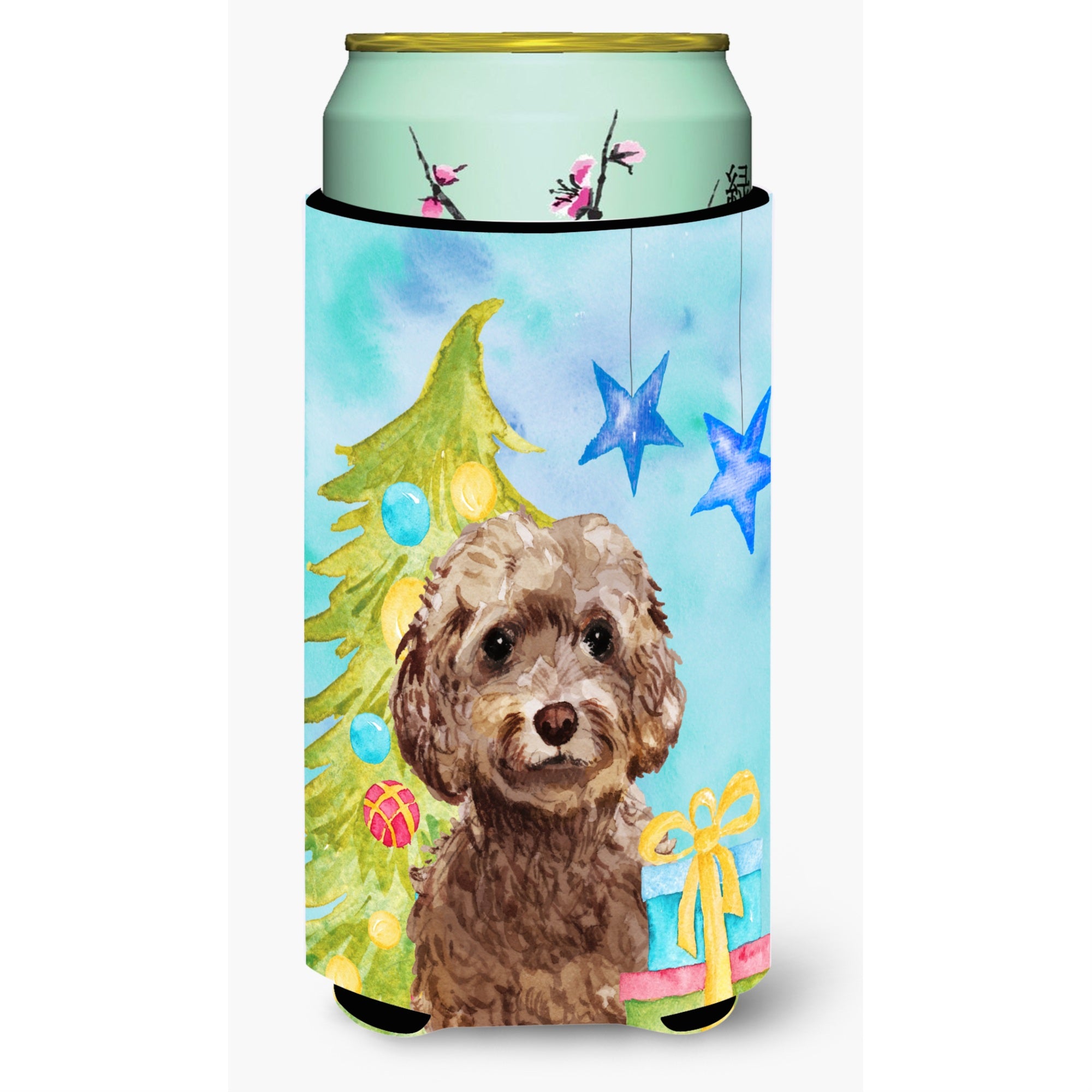Caroline'S Treasures Brown Cockapoo Christmas Decorative Can Hugger, Tall, Multicolor