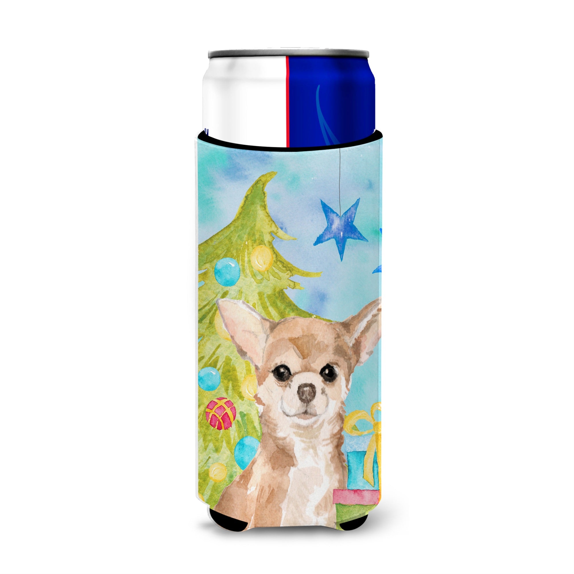 Caroline'S Treasures Chihuahua Christmas Decorative Can Hugger, Slim, Multicolor