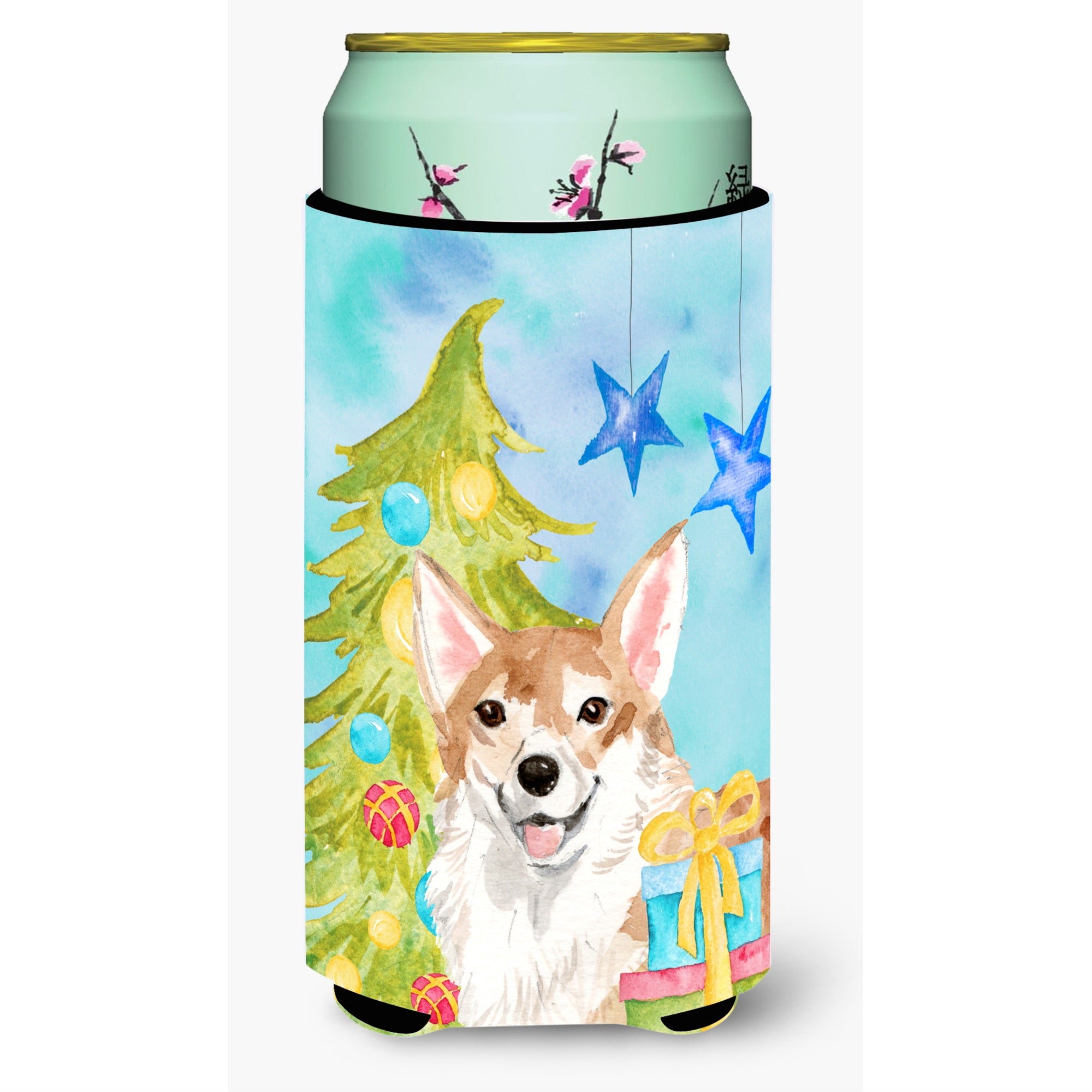 Caroline'S Treasures Corgi Christmas Decorative Can Hugger, Tall, Multicolor