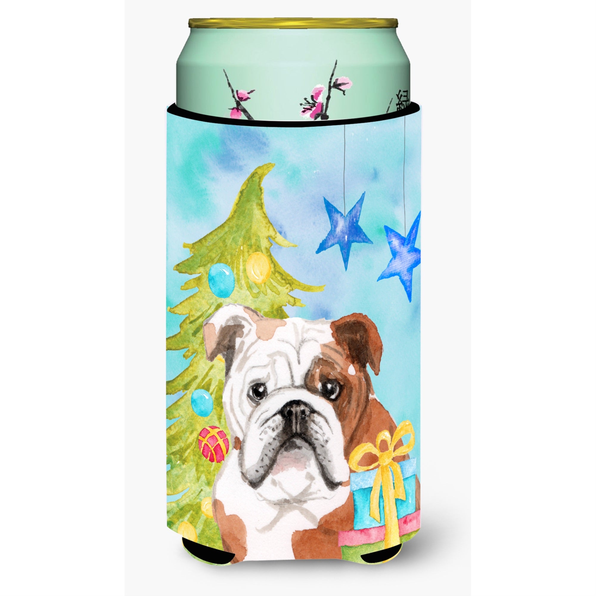 Caroline'S Treasures English Bulldog Christmas Decorative Can Hugger, Tall, Multicolor