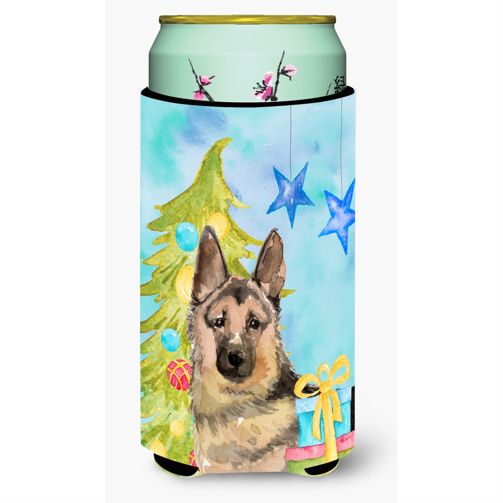 Caroline'S Treasures German Shepherd Christmas Decorative Can Hugger, Tall, Multicolor
