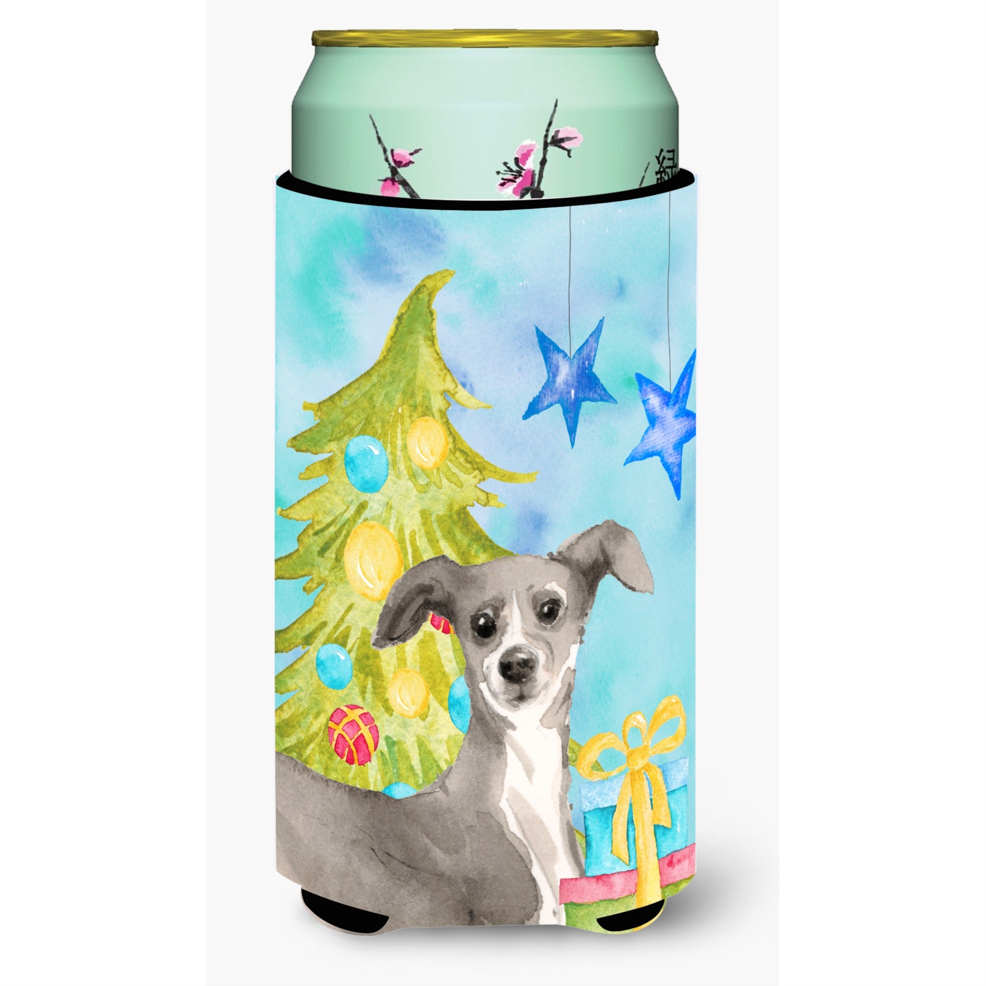 Caroline'S Treasures Italian Greyhound Christmas Decorative Can Hugger, Tall, Multicolor