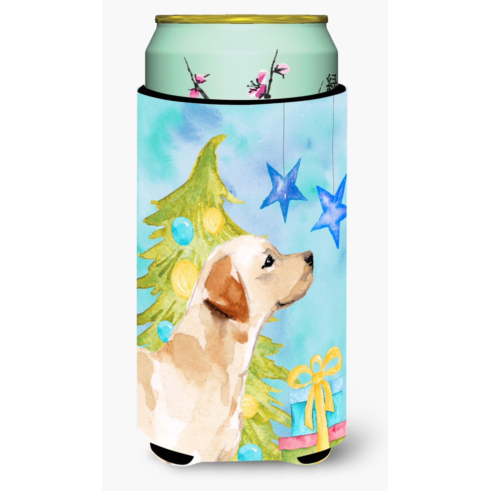 Caroline'S Treasures Yellow Labrador #2 Christmas Decorative Can Hugger, Tall, Multicolor