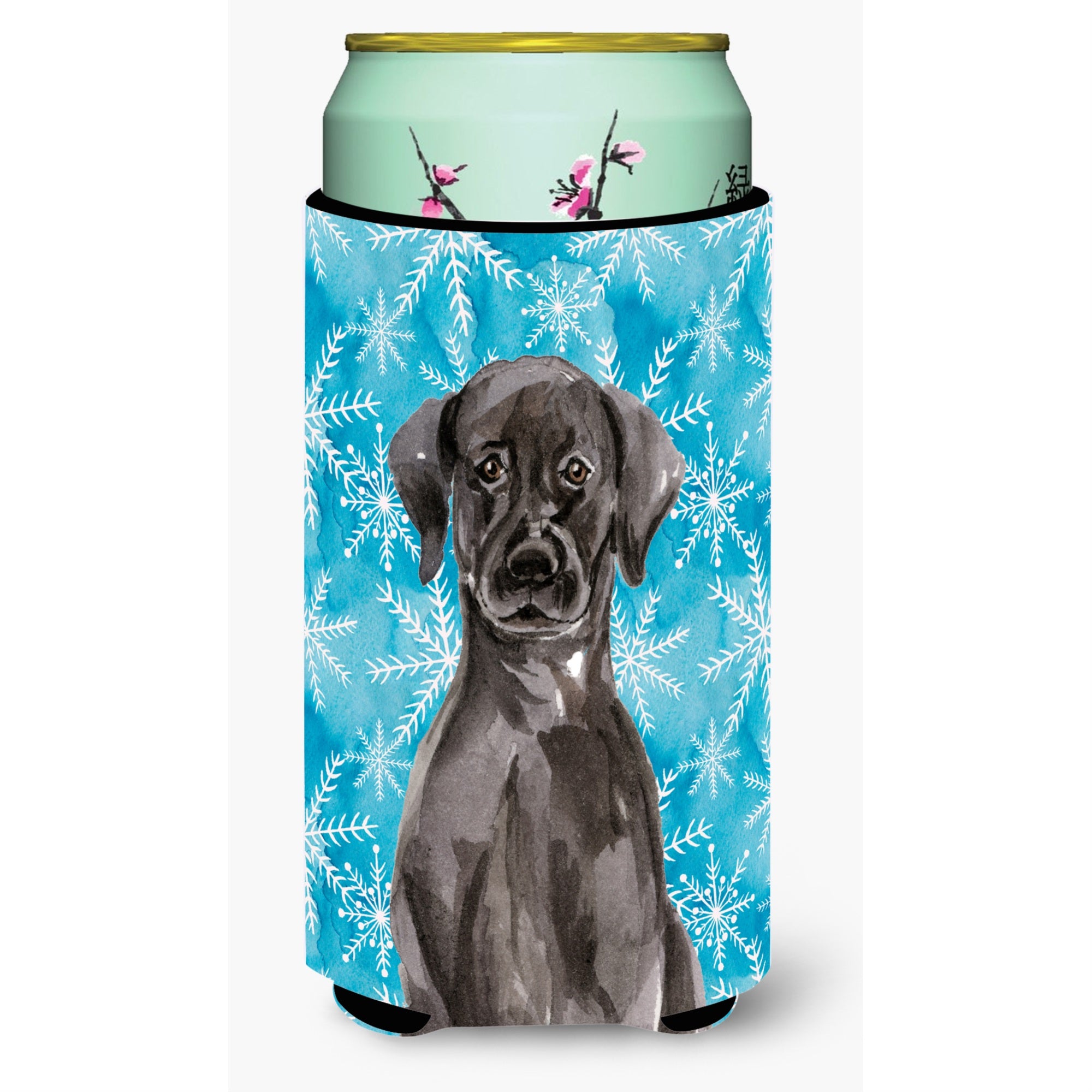 Caroline'S Treasures Black Labrador Winter Decorative Can Hugger, Tall, Multicolor