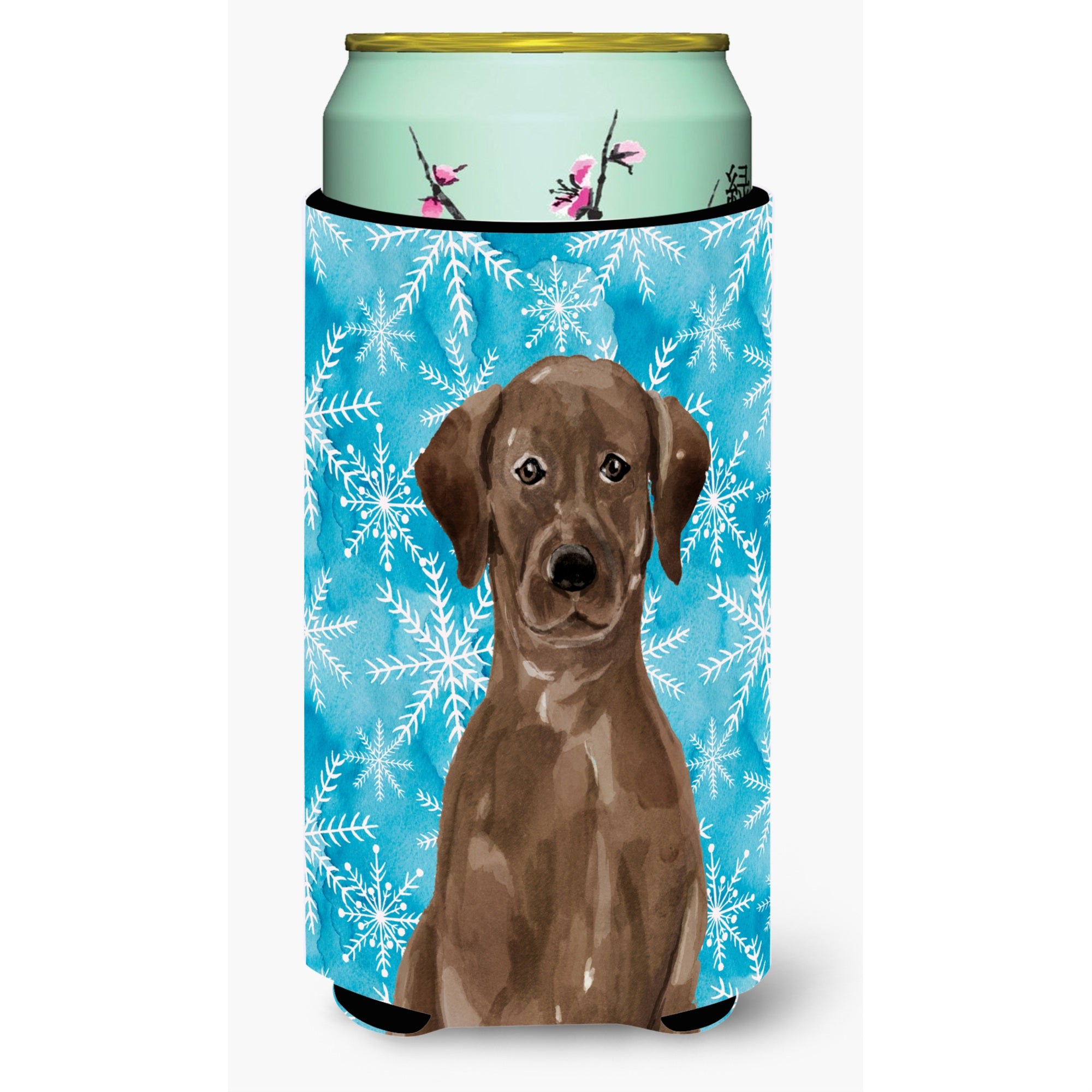 Caroline'S Treasures Chocolate Labrador Winter Decorative Can Hugger, Tall, Multicolor