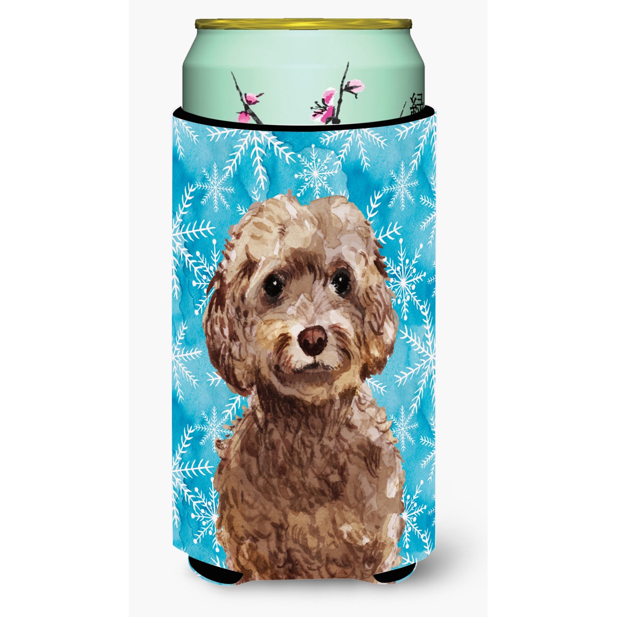 Caroline'S Treasures Brown Cockapoo Winter Decorative Can Hugger, Tall, Multicolor